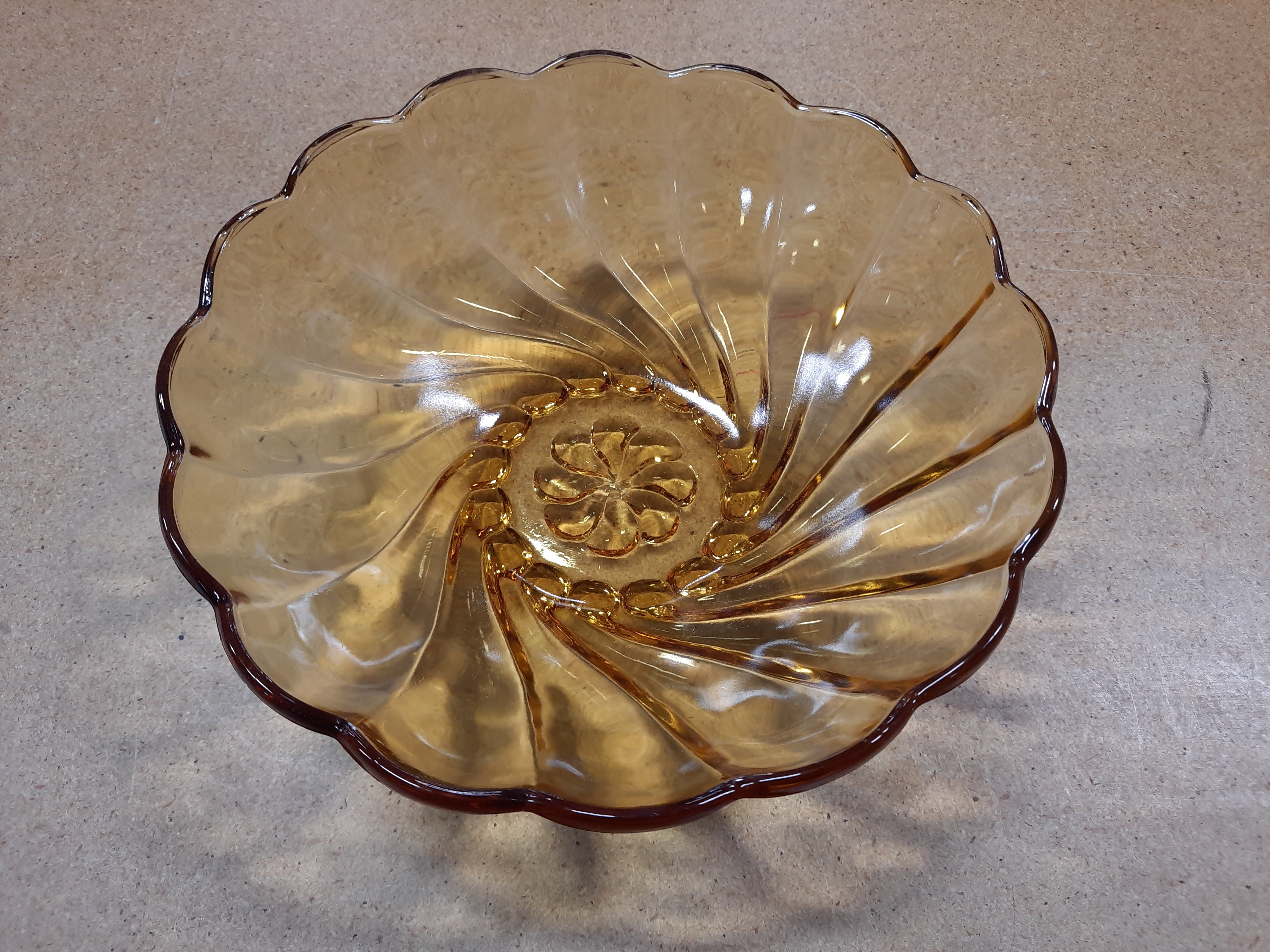Amber Glass Bowl