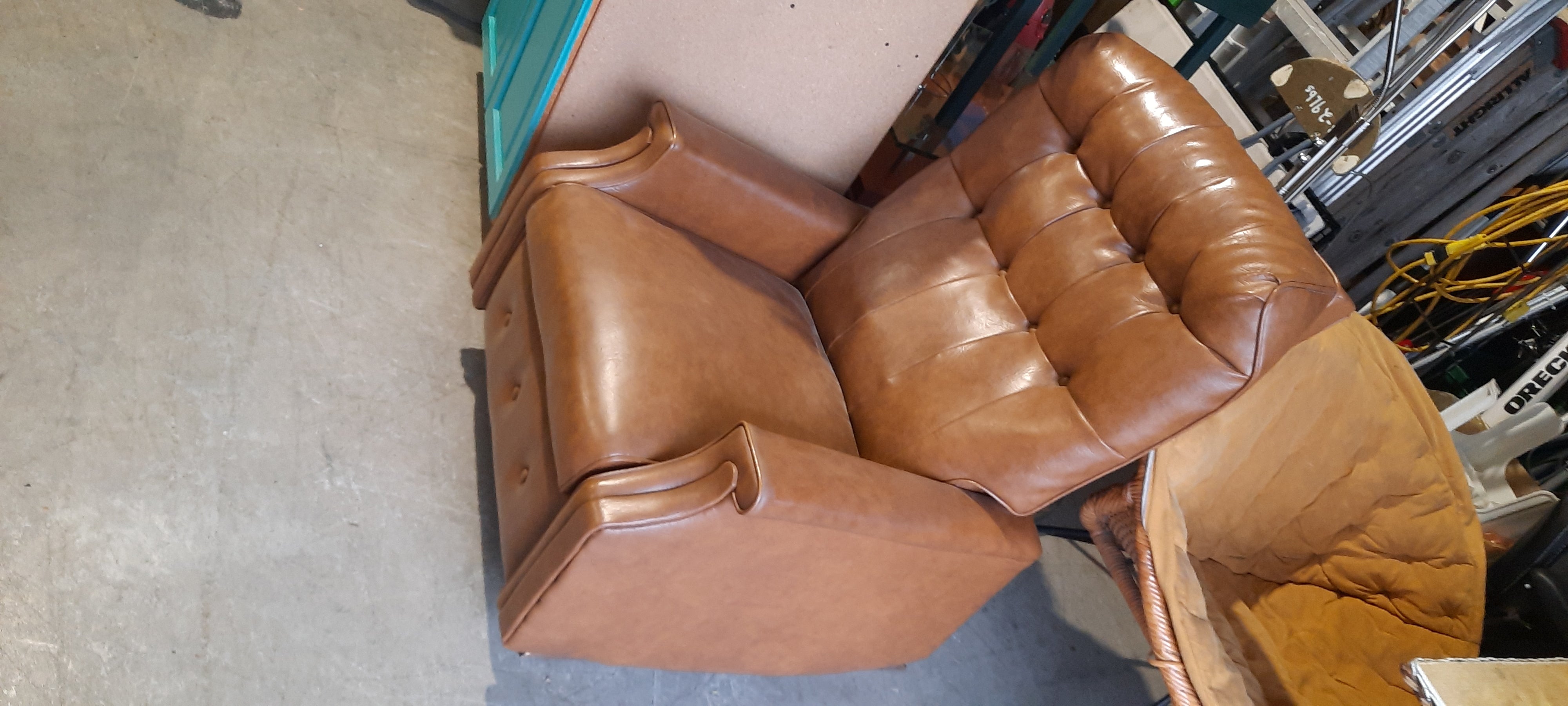 1970s leather couches/ can be arranged into a sectional and Electric recliner