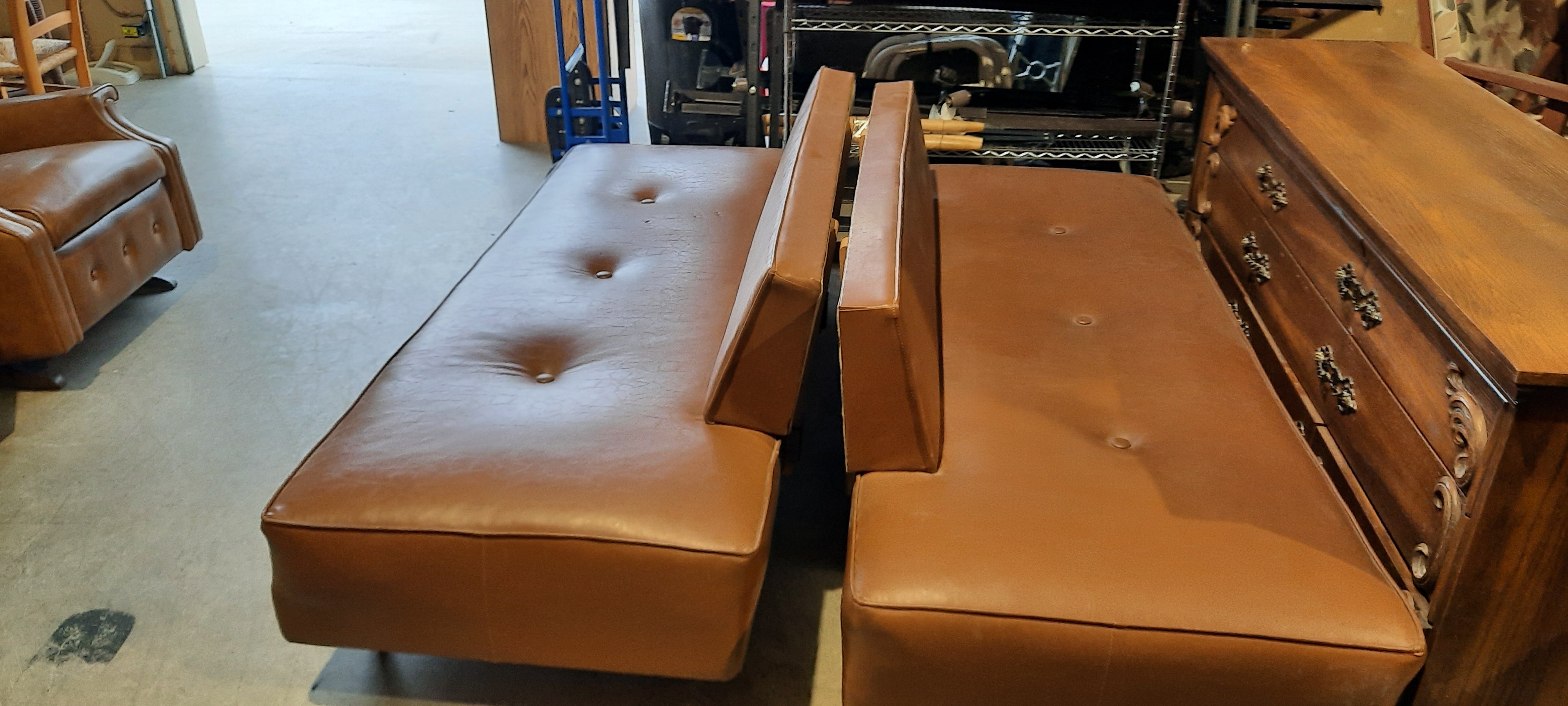 1970s leather couches/ can be arranged into a sectional and Electric recliner