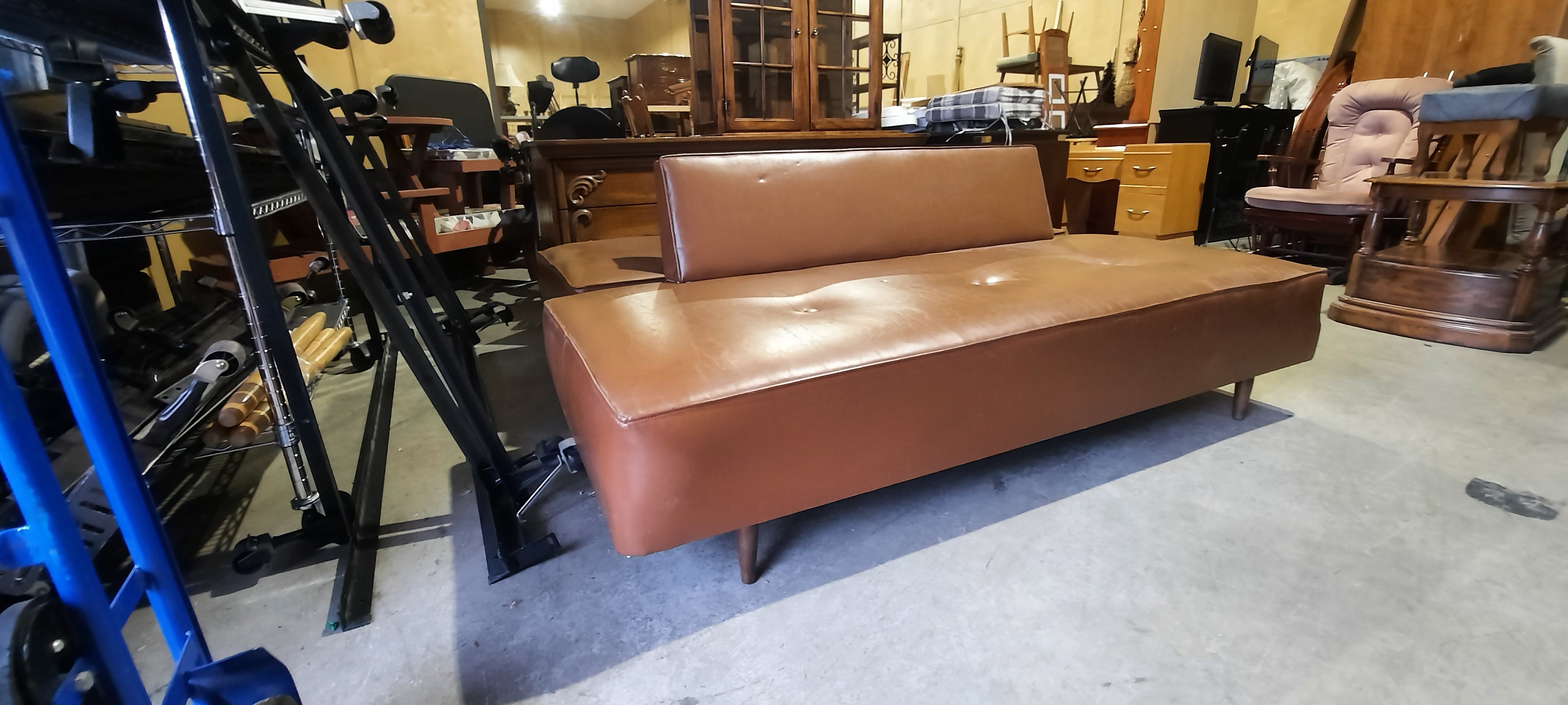 1970s leather couches/ can be arranged into a sectional and Electric recliner