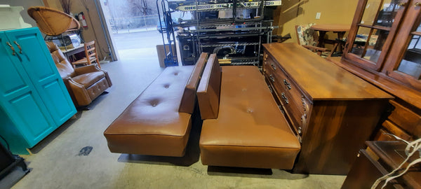 1970s leather couches/ can be arranged into a sectional and Electric recliner