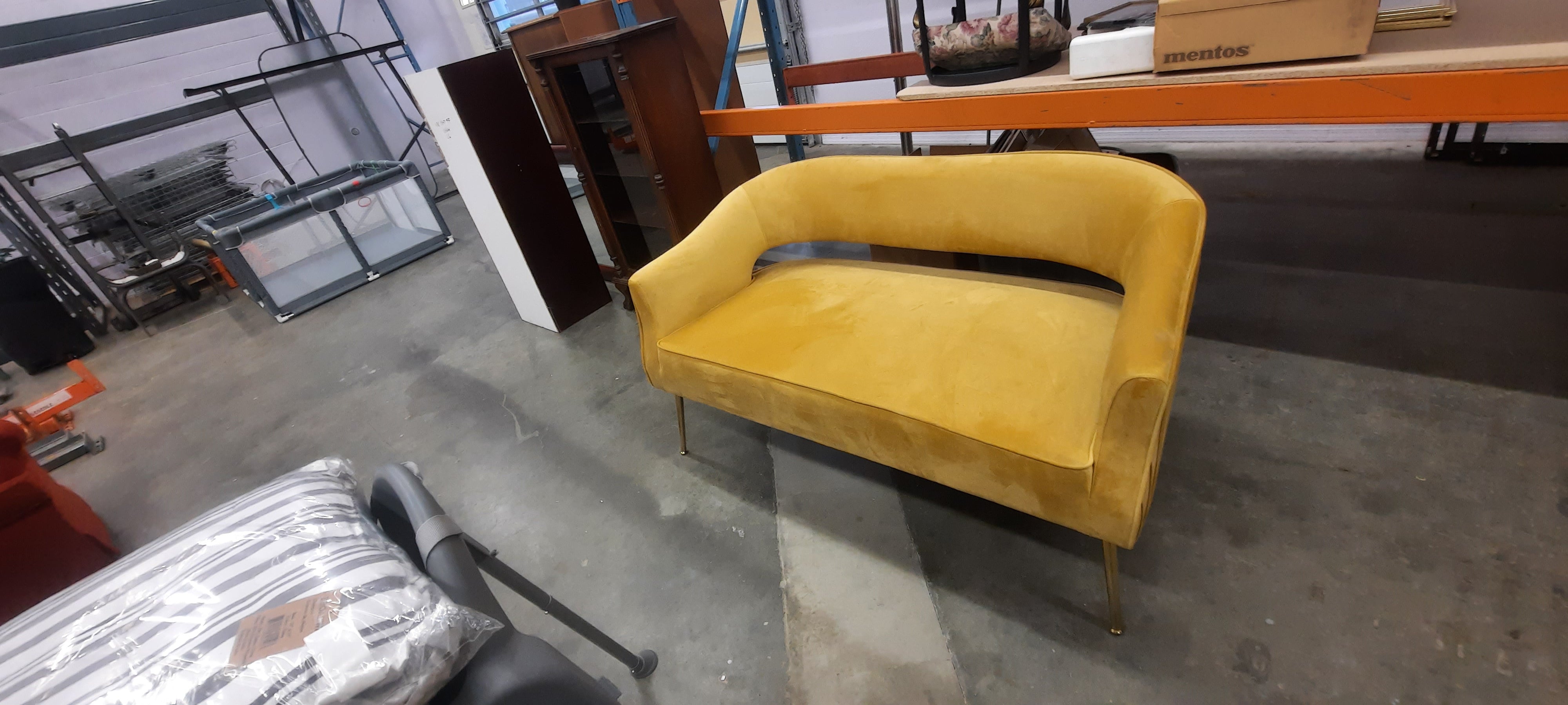 Yellow MCM loveseat
