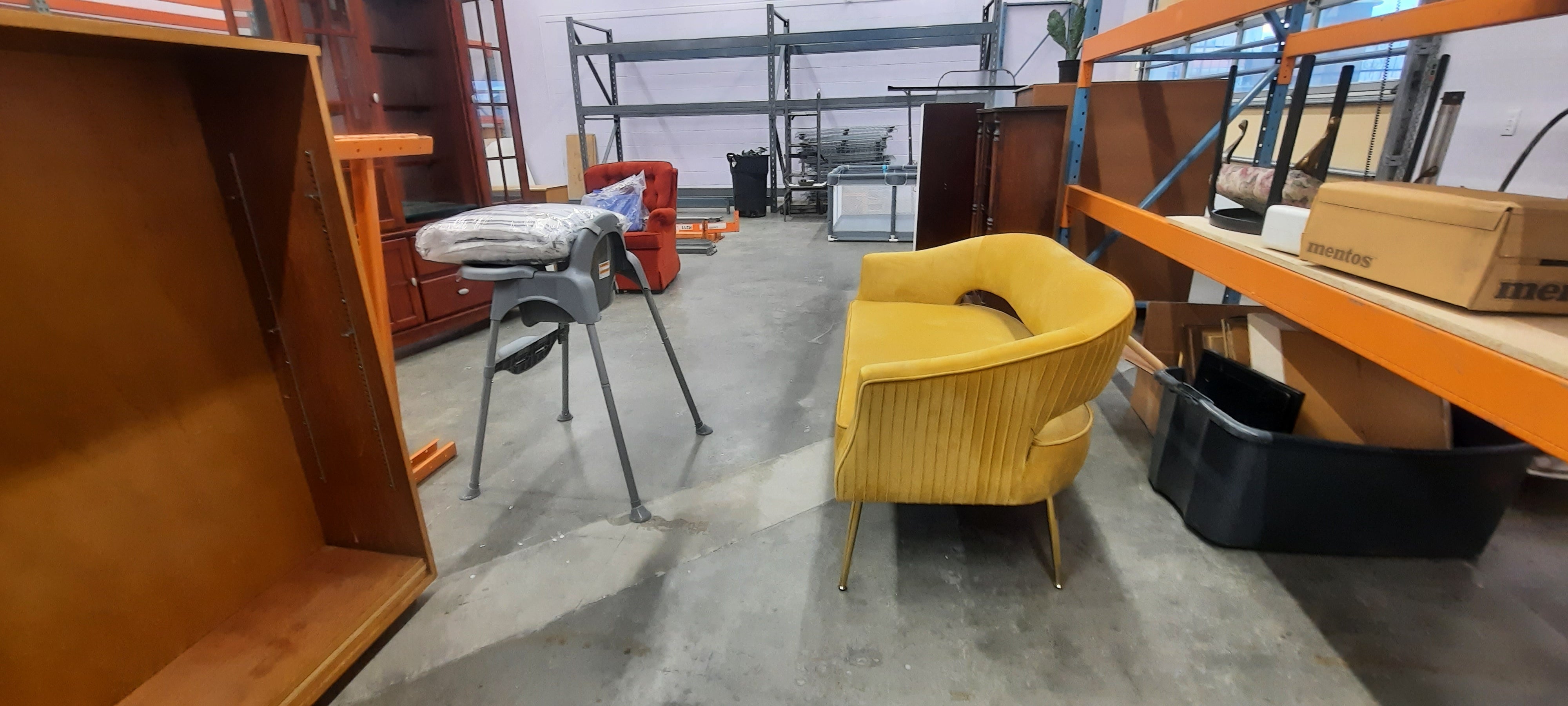 Yellow MCM loveseat