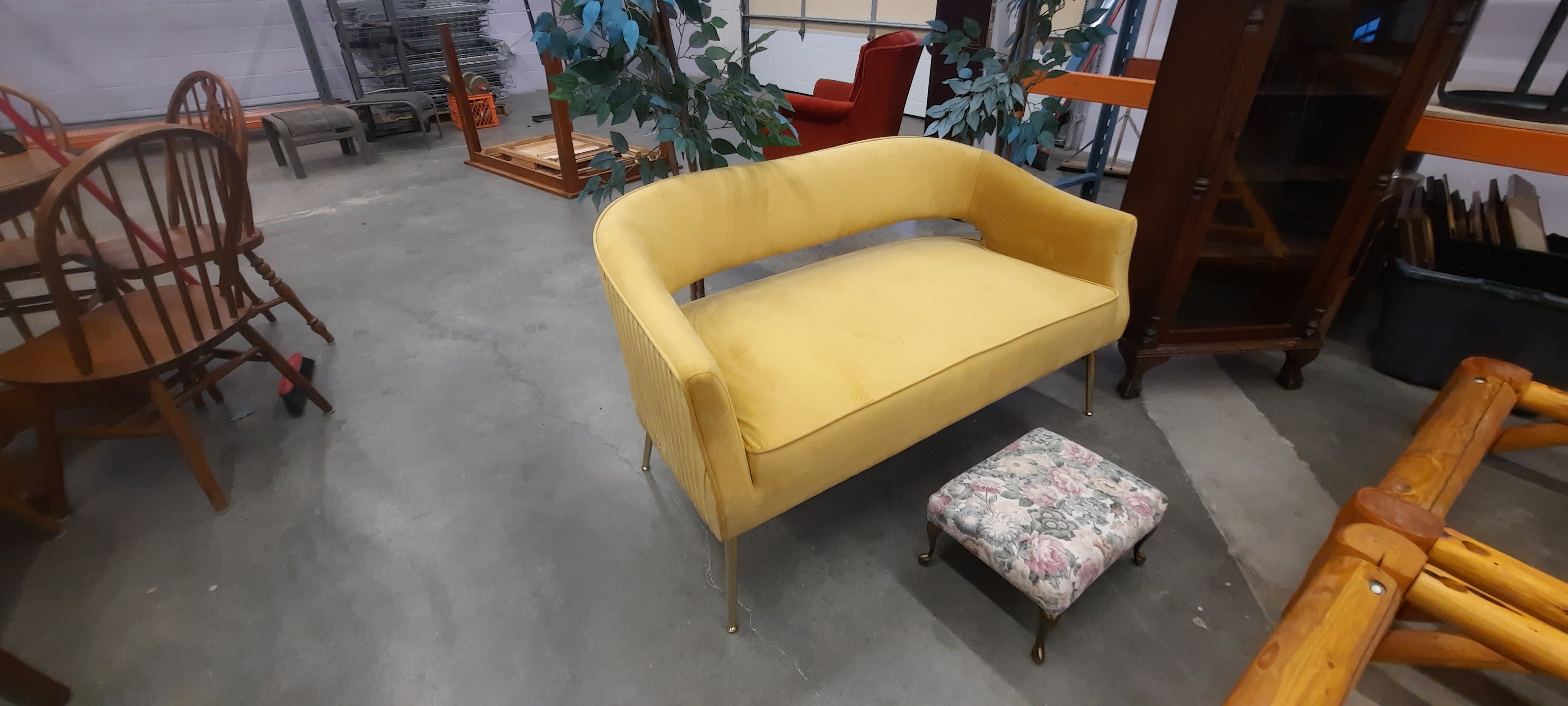 Yellow MCM loveseat