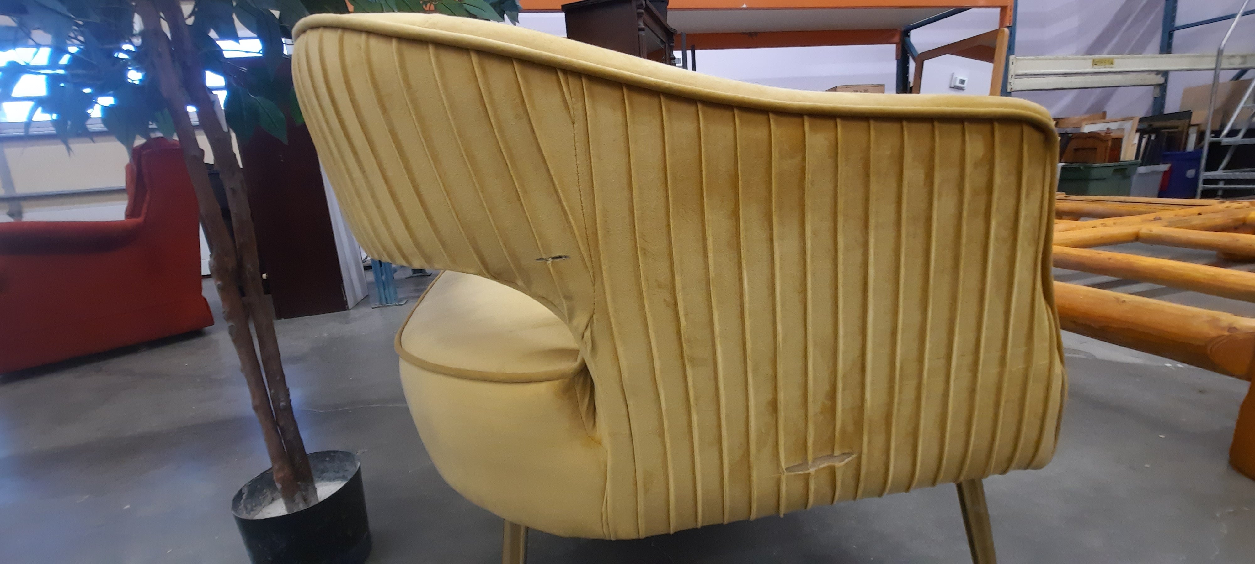 Yellow MCM loveseat