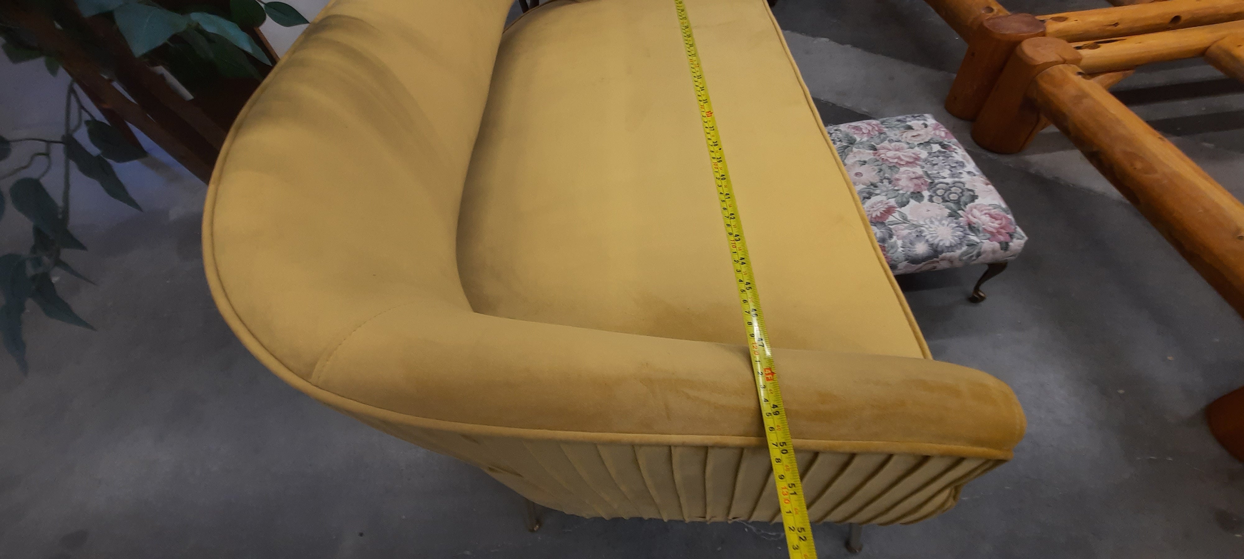 Yellow MCM loveseat