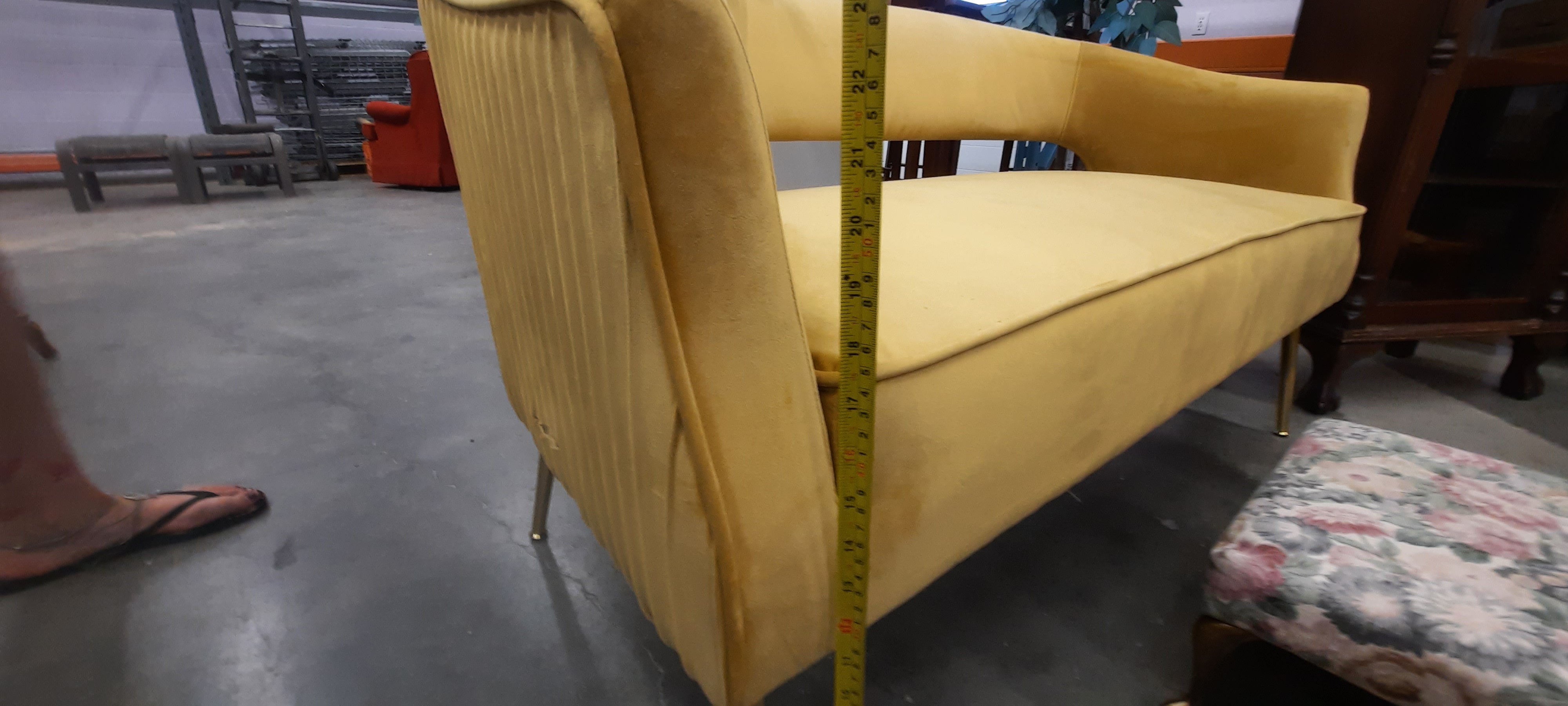 Yellow MCM loveseat
