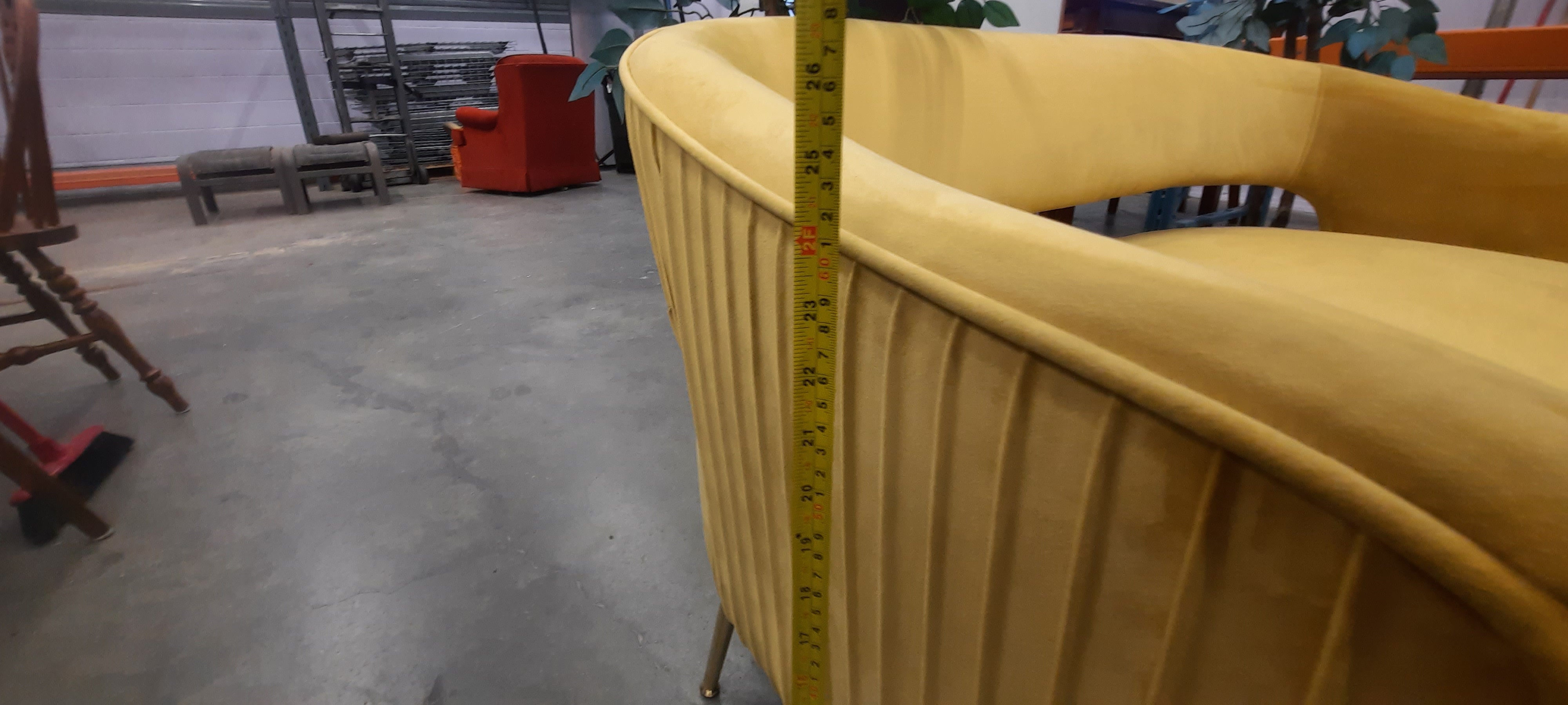Yellow MCM loveseat