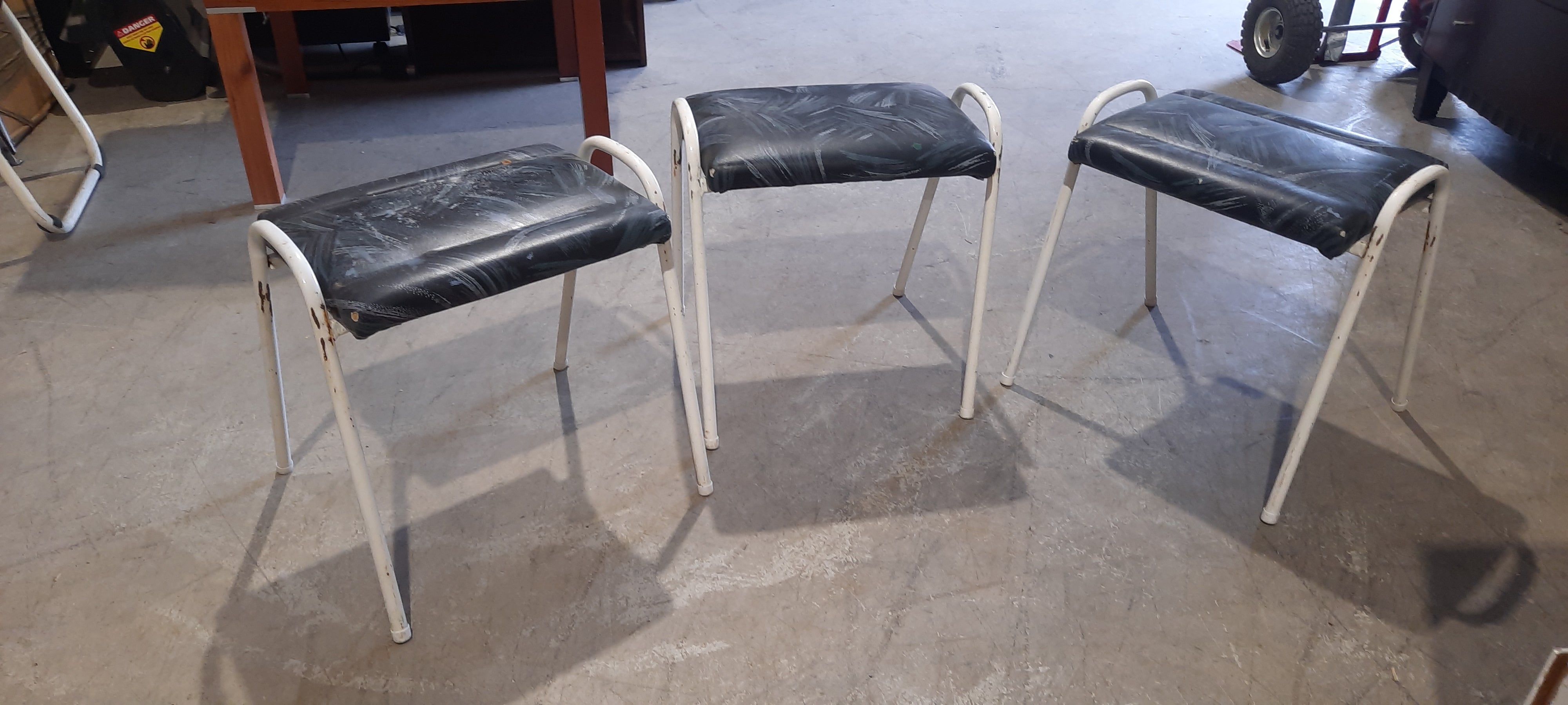3 matching stacking stools