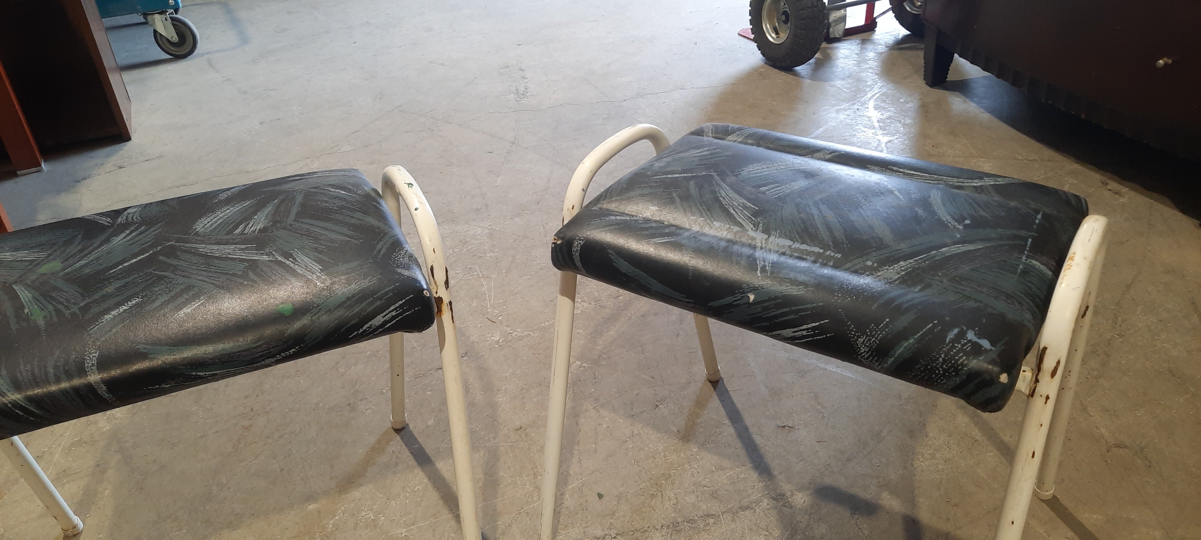 3 matching stacking stools