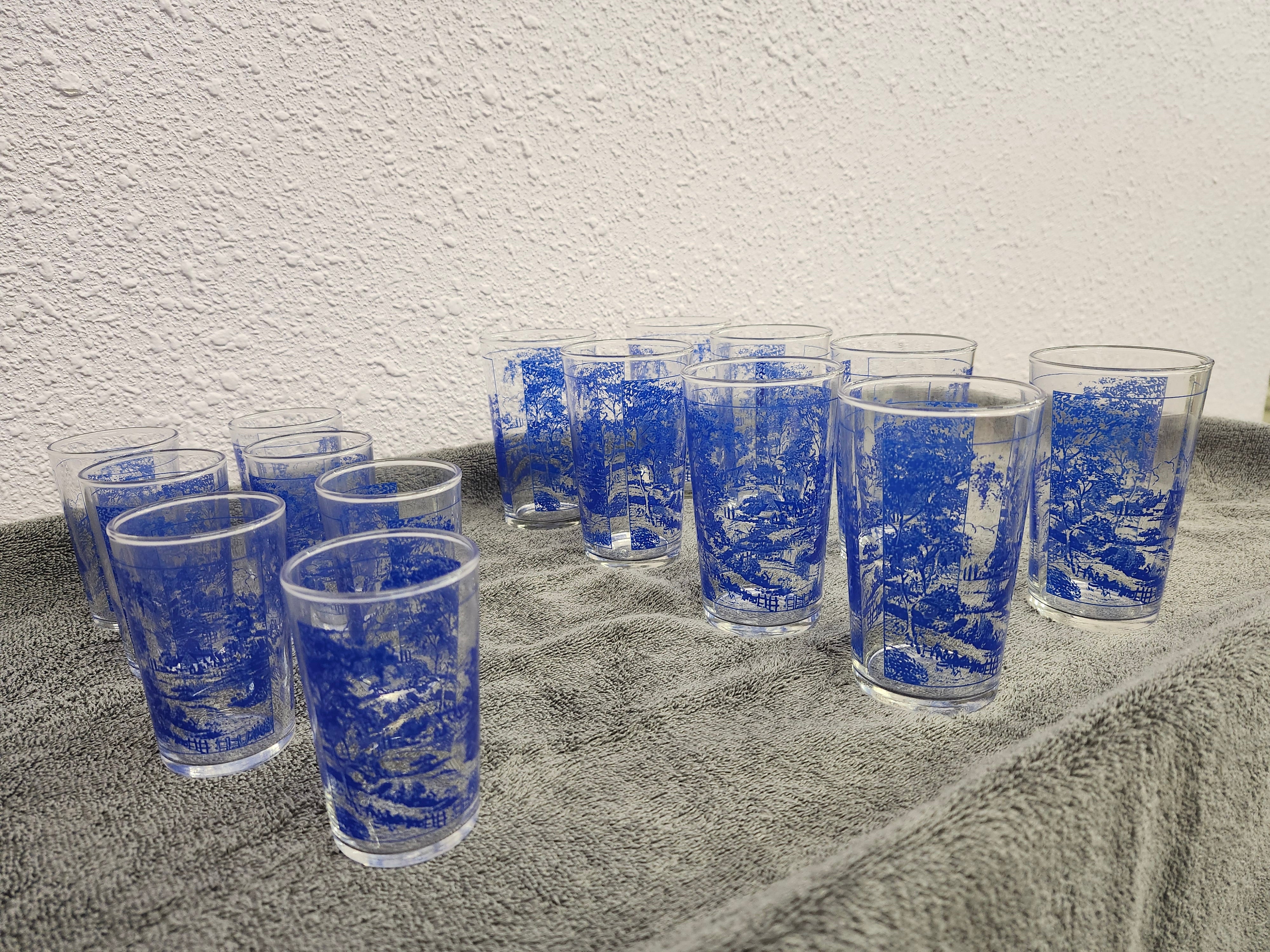 Blue willow stitched glasses x15