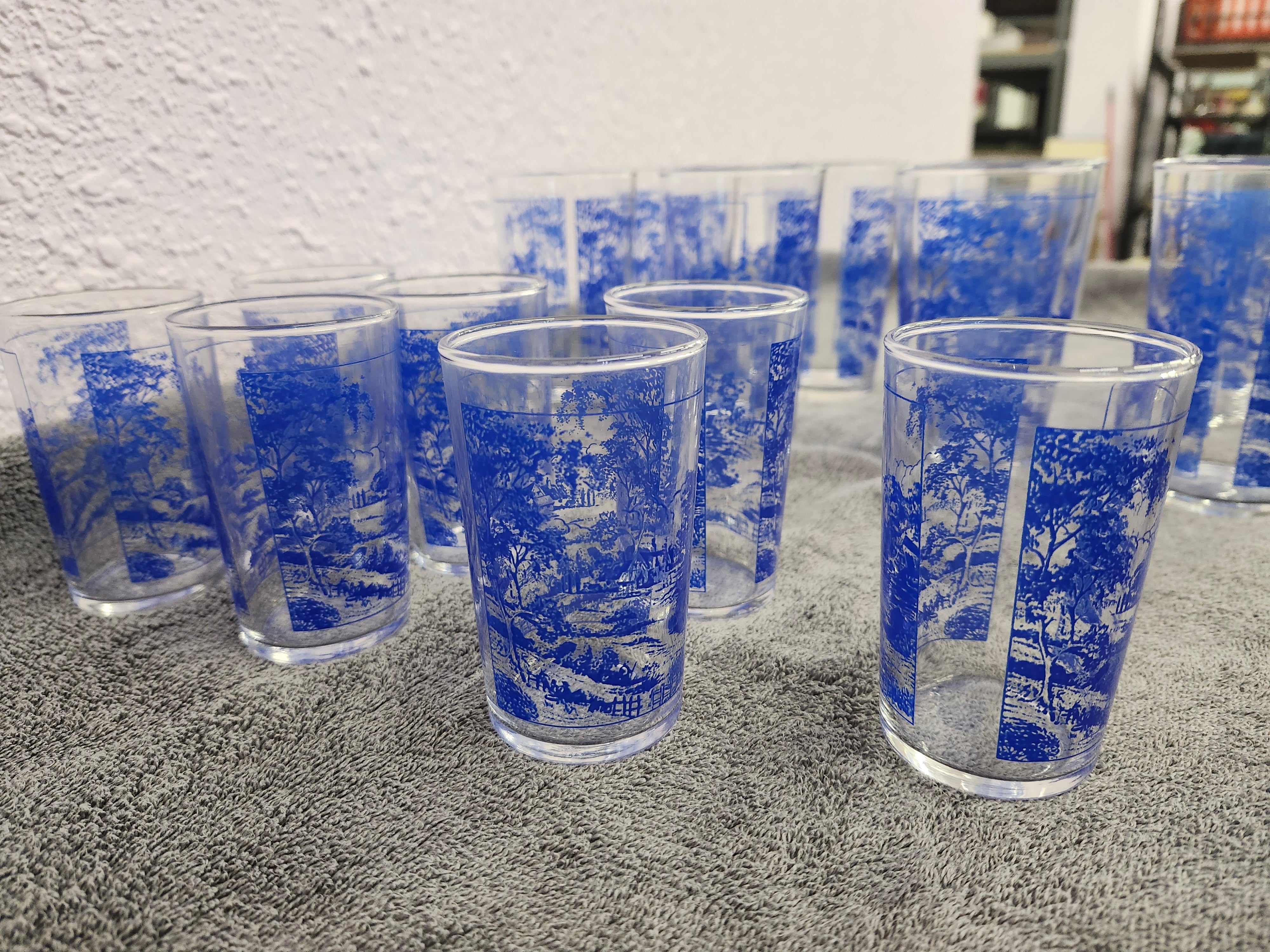Blue willow stitched glasses x15