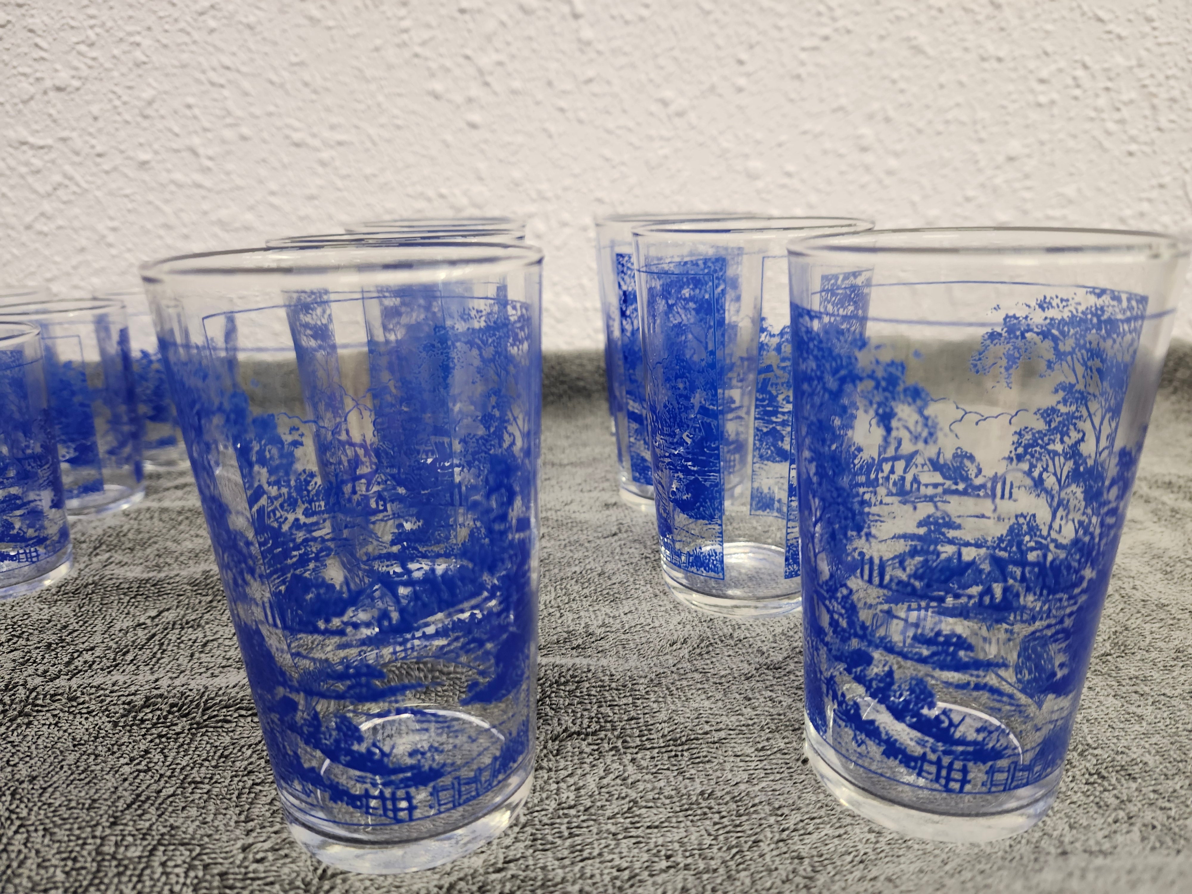 Blue willow stitched glasses x15