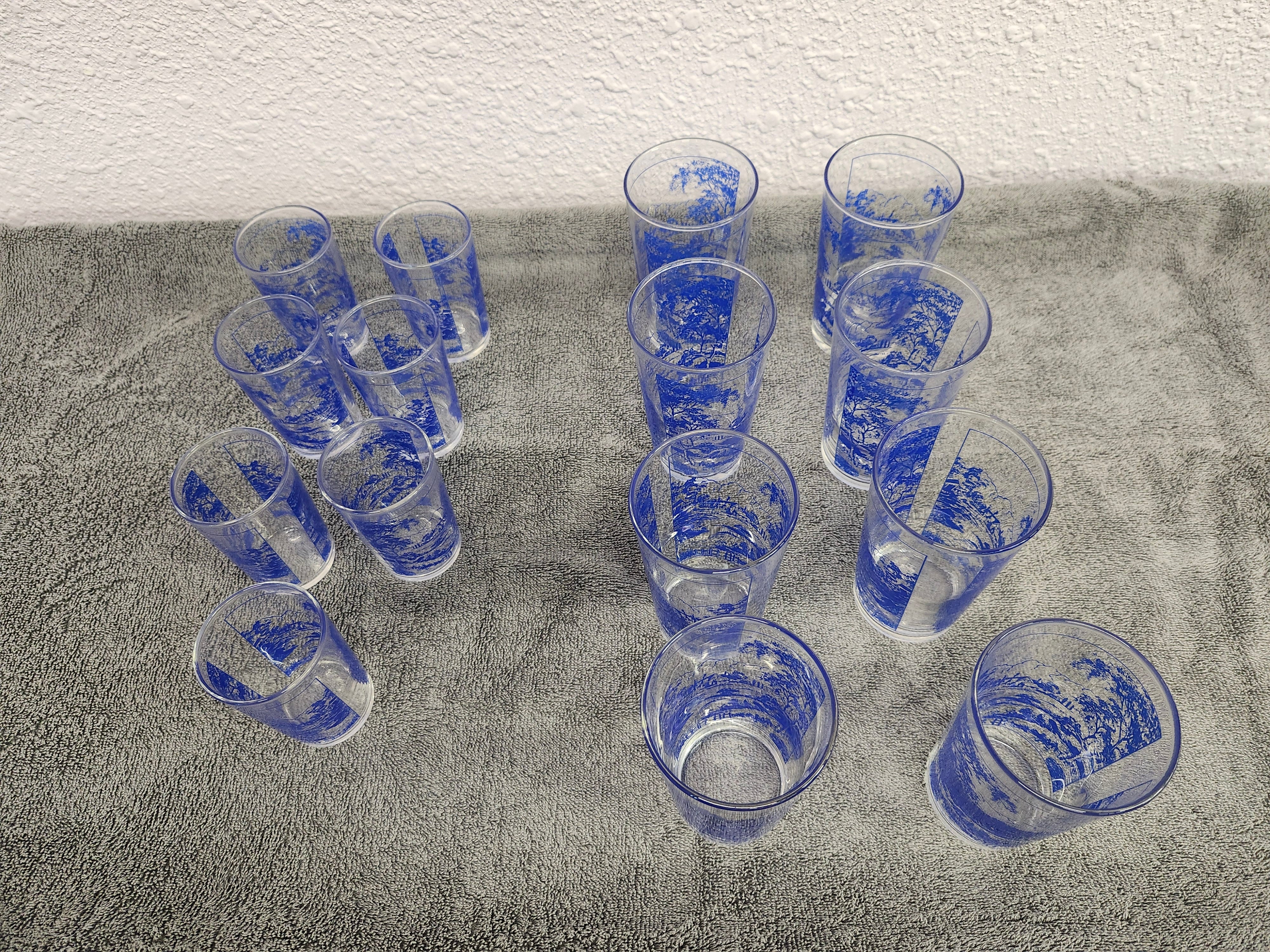 Blue willow stitched glasses x15