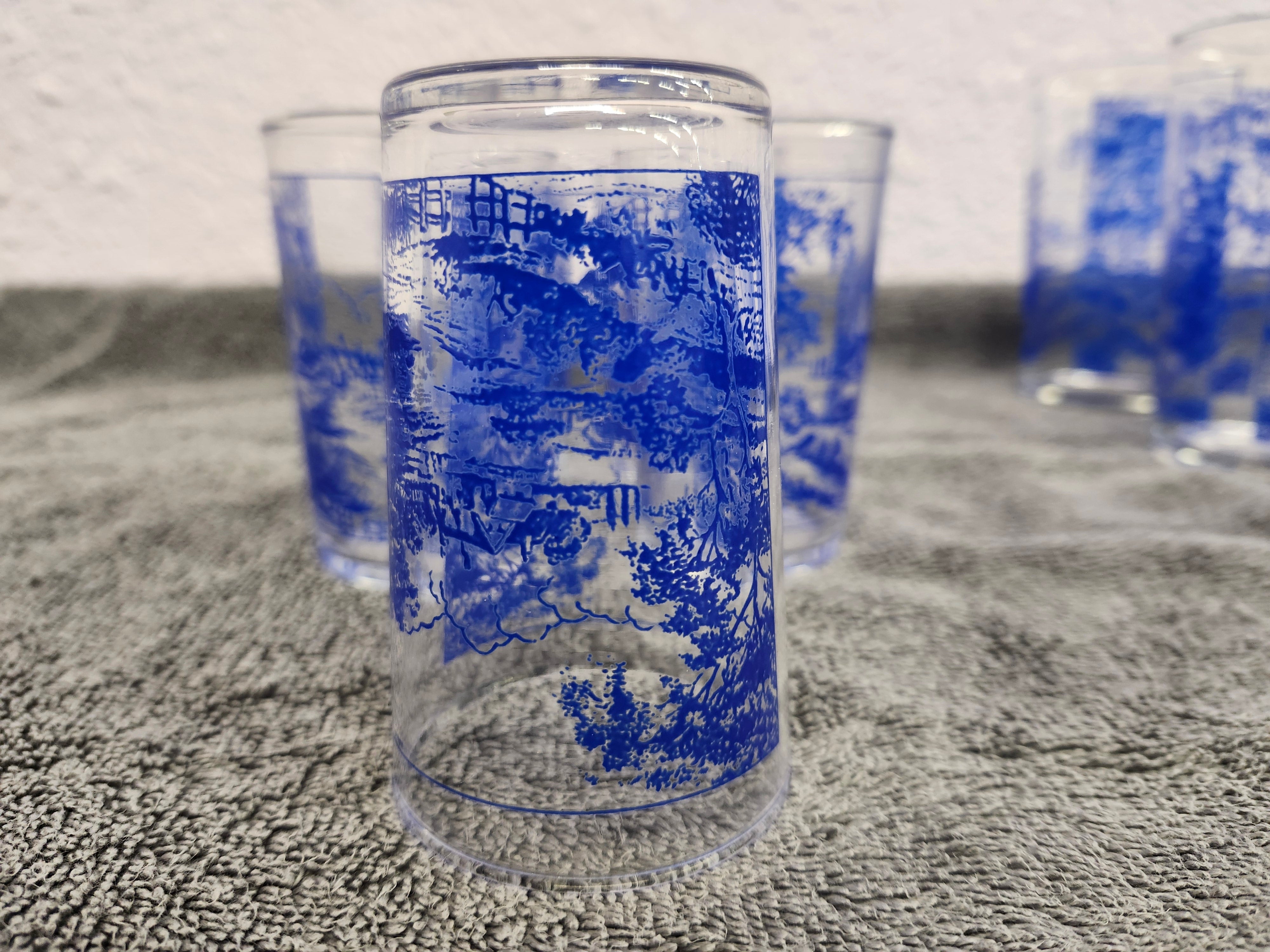 Blue willow stitched glasses x15