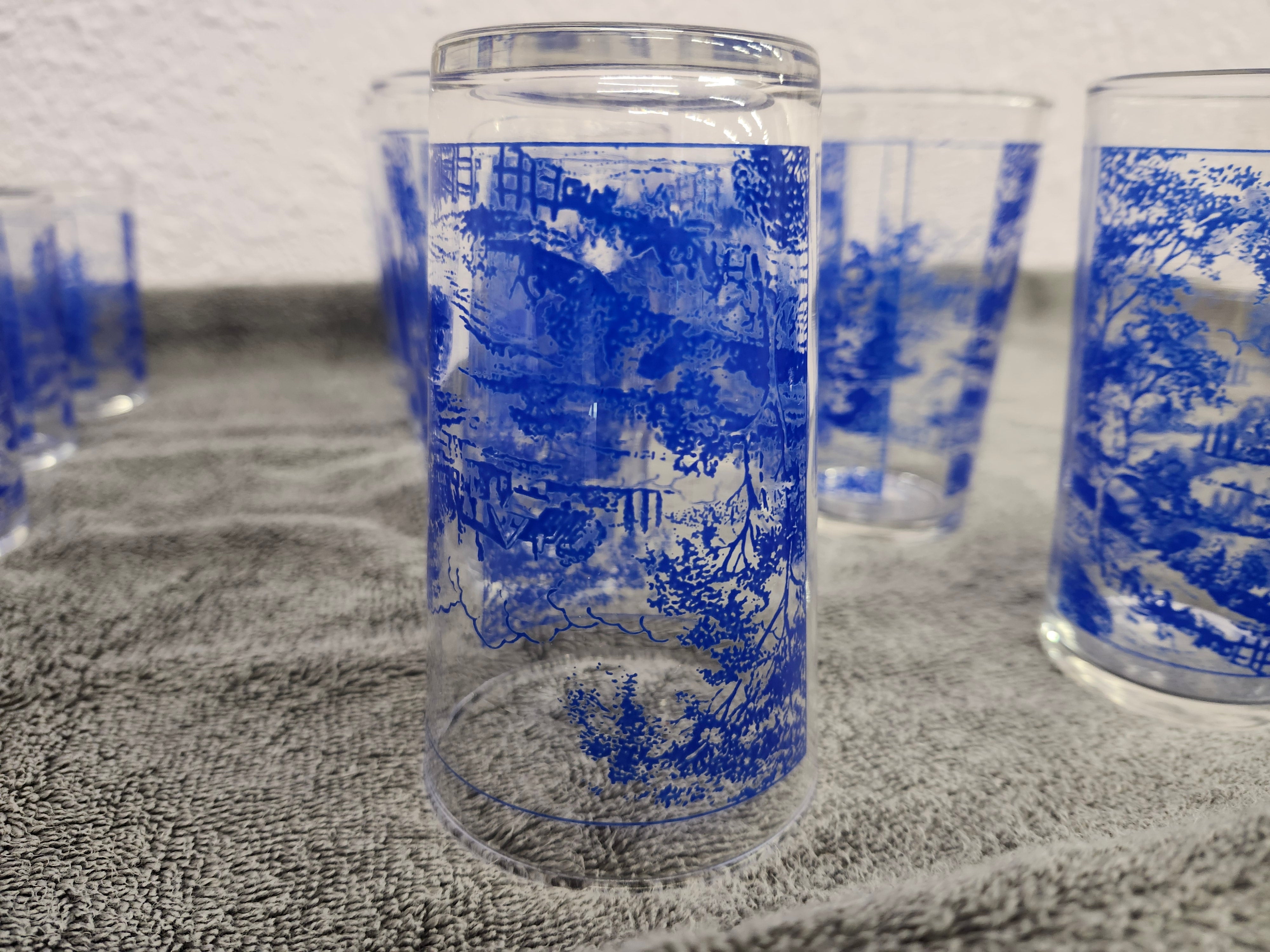 Blue willow stitched glasses x15