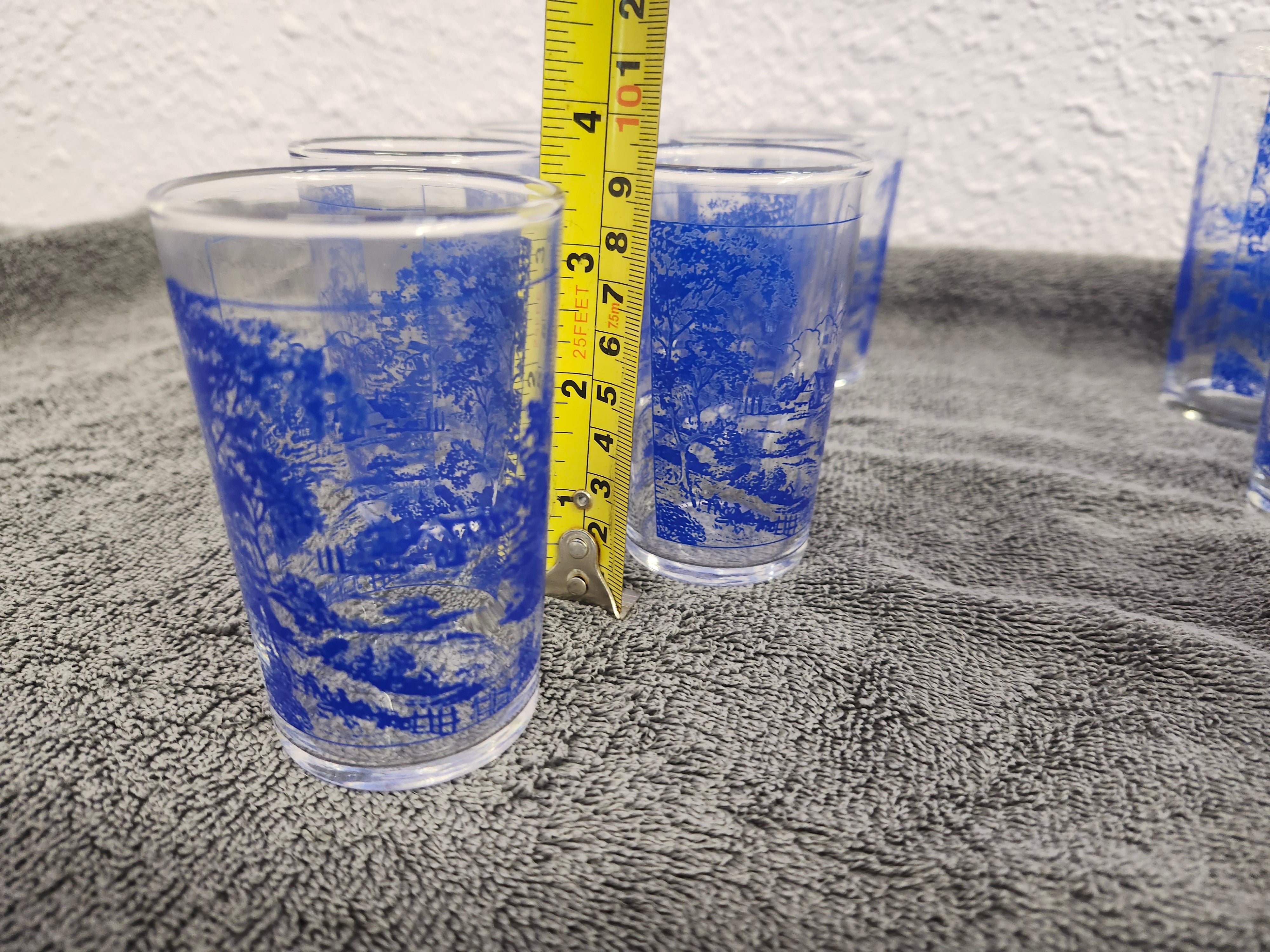 Blue willow stitched glasses x15