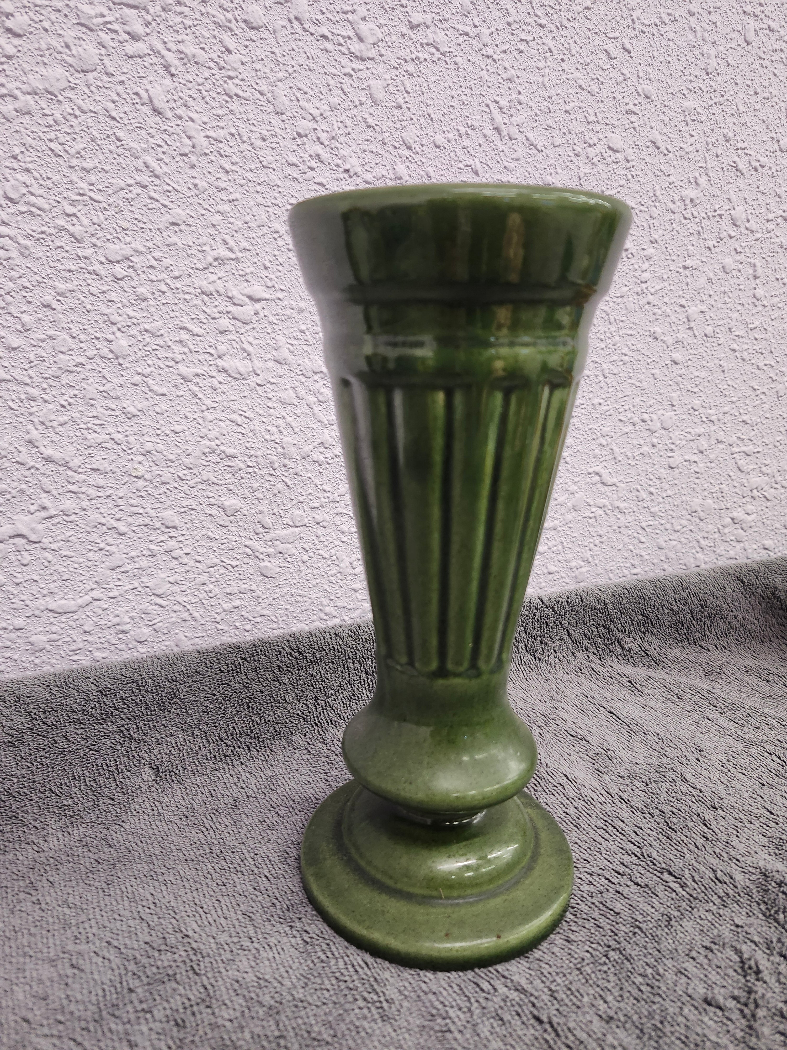Pottery green vase
