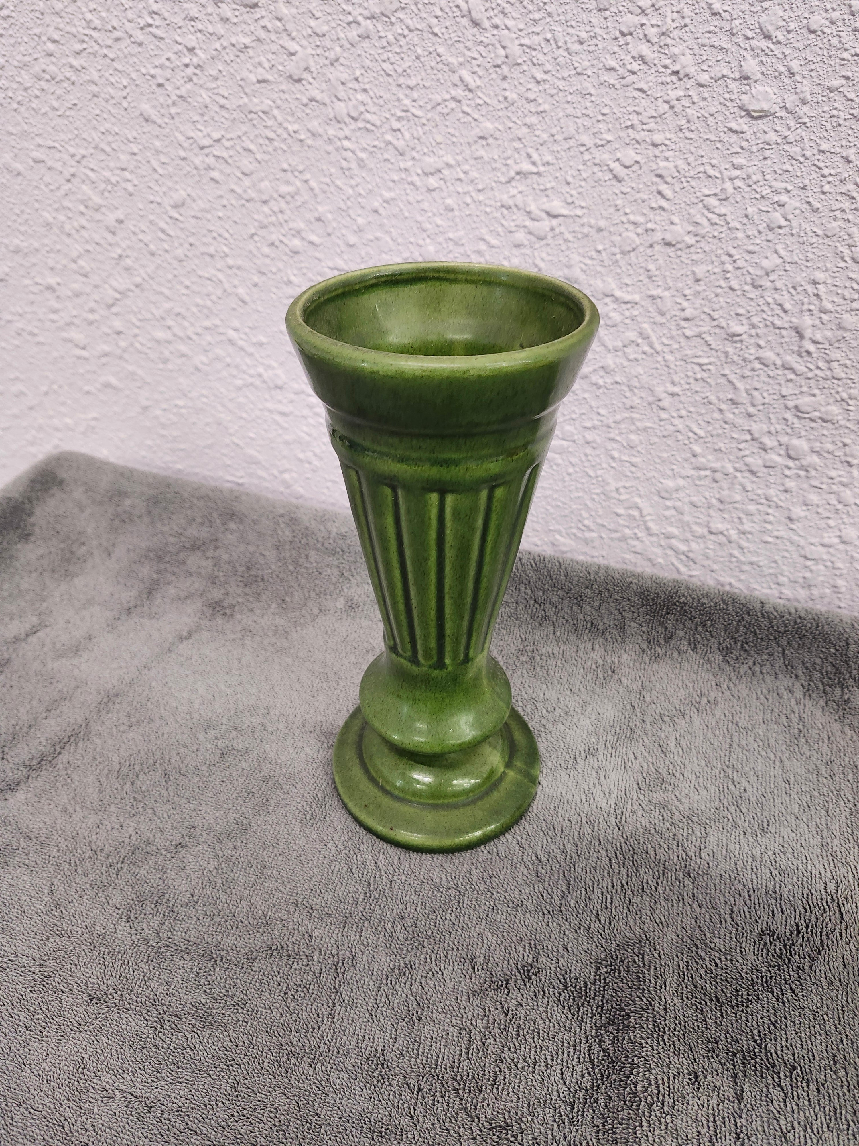 Pottery green vase