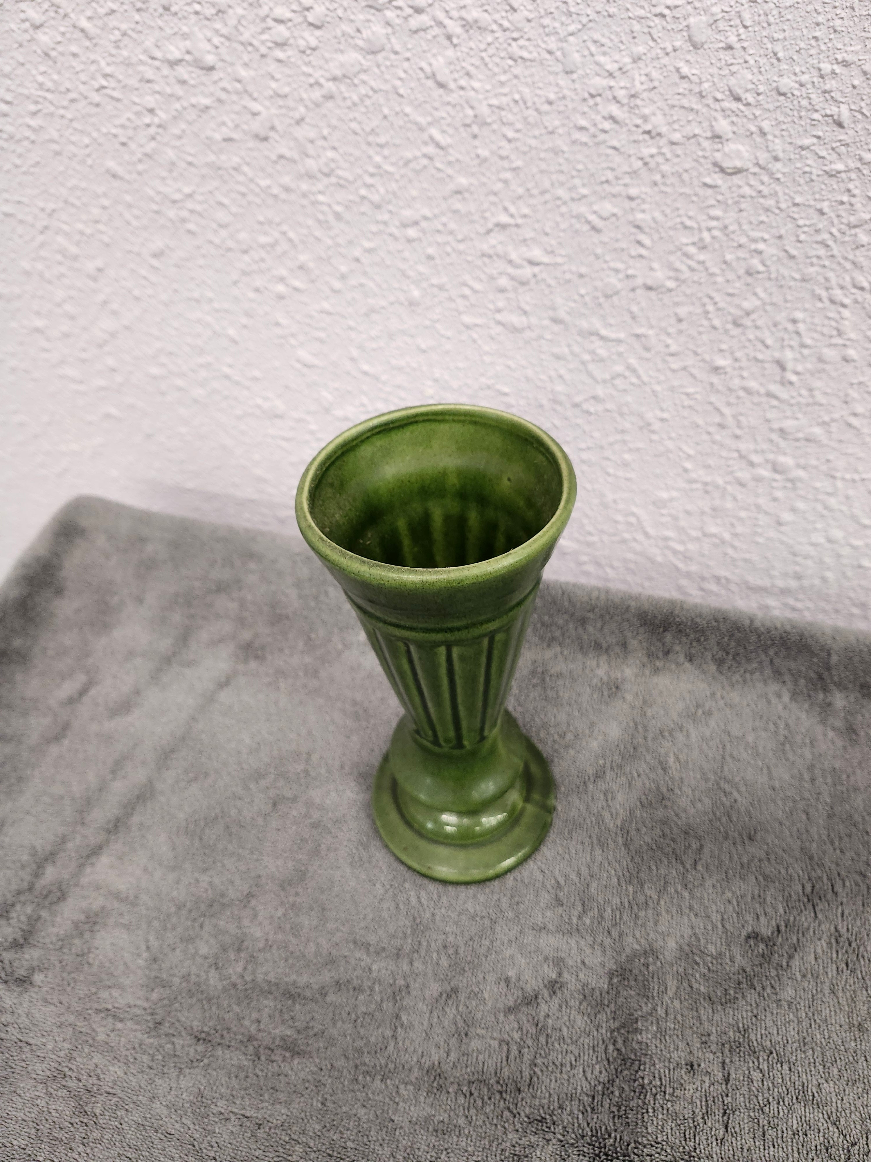 Pottery green vase