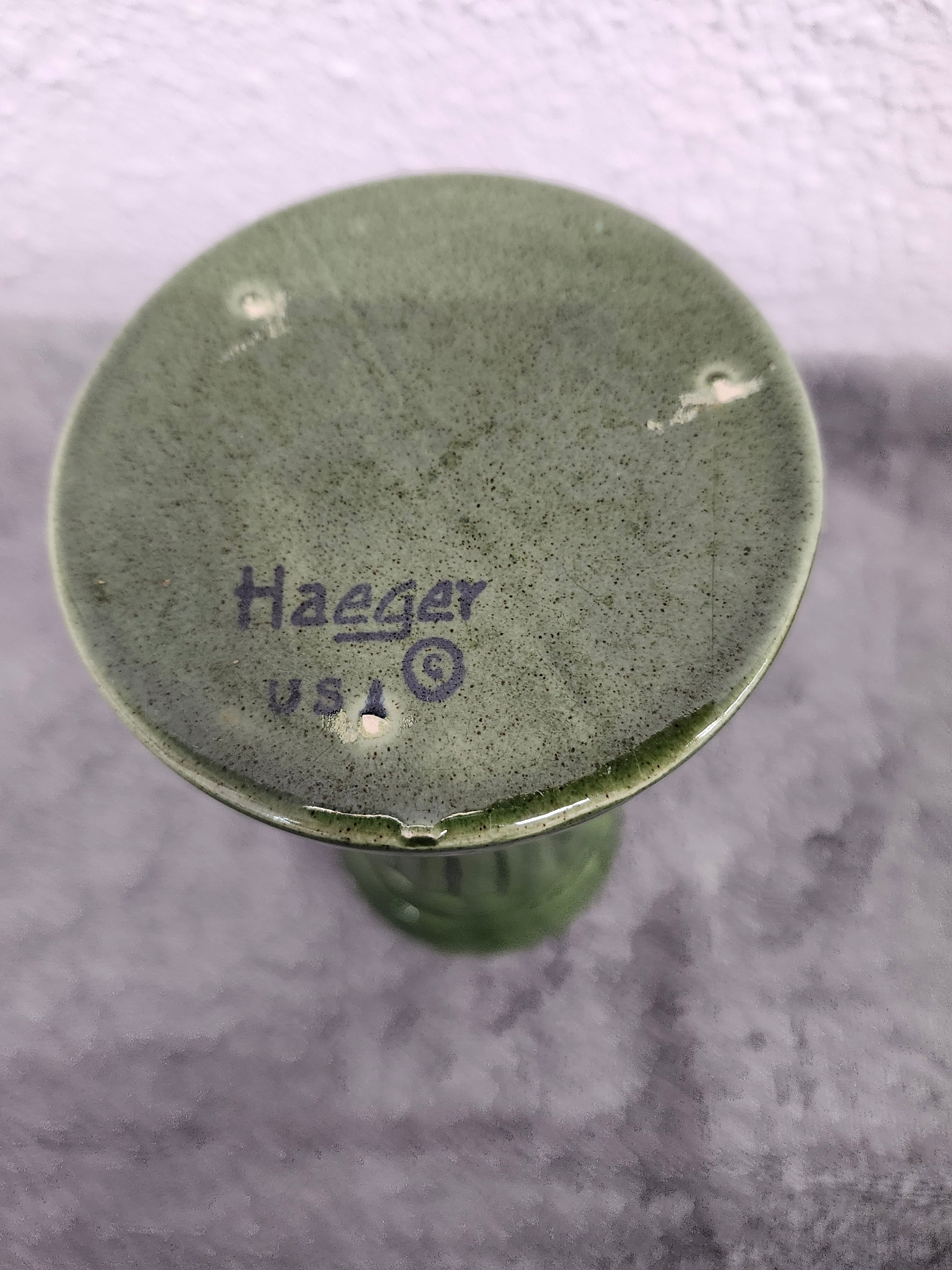 Pottery green vase