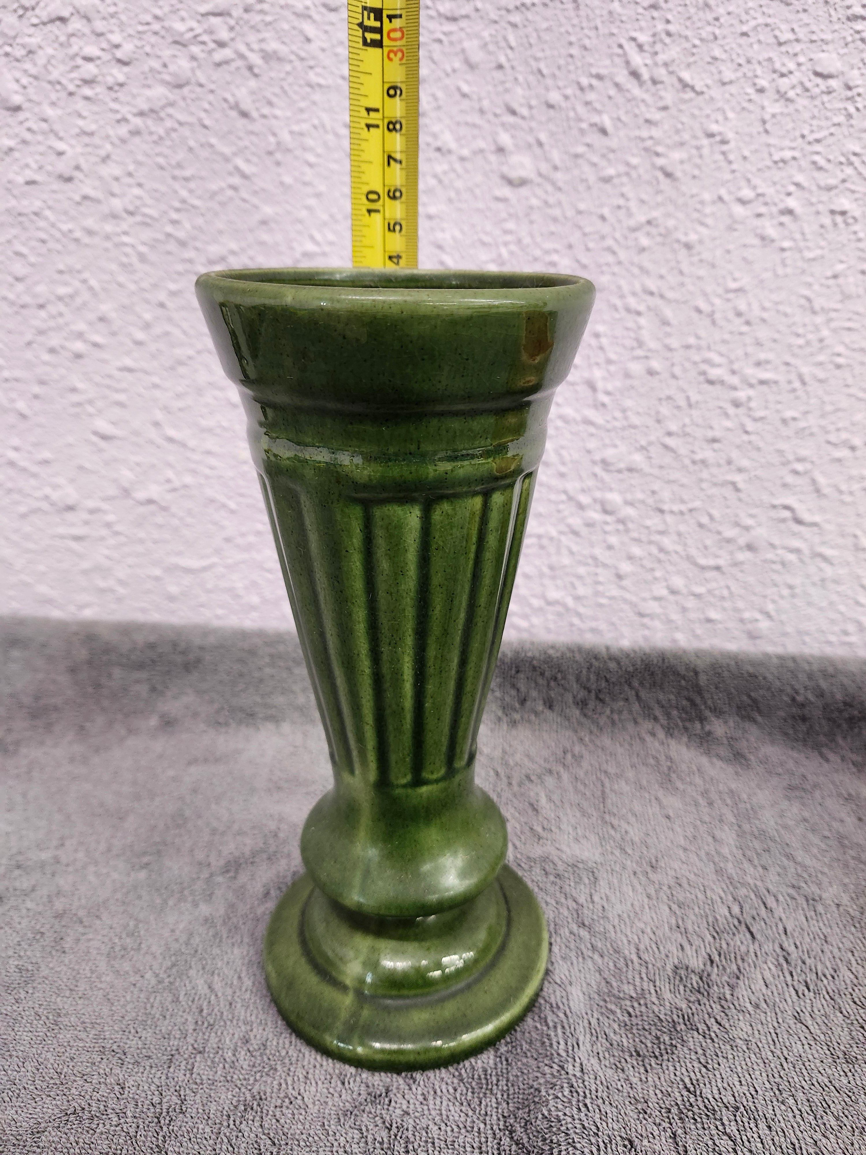 Pottery green vase