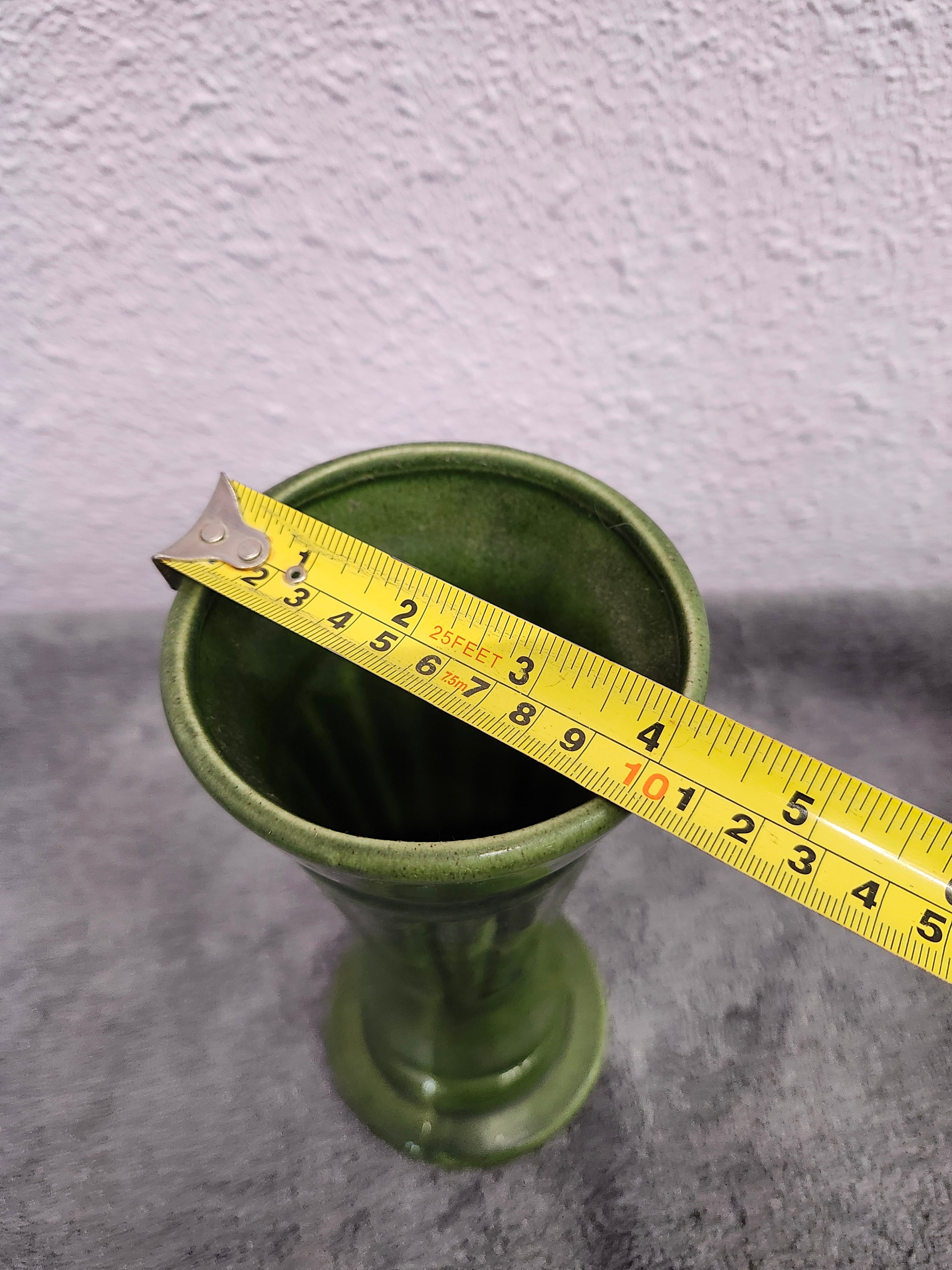 Pottery green vase