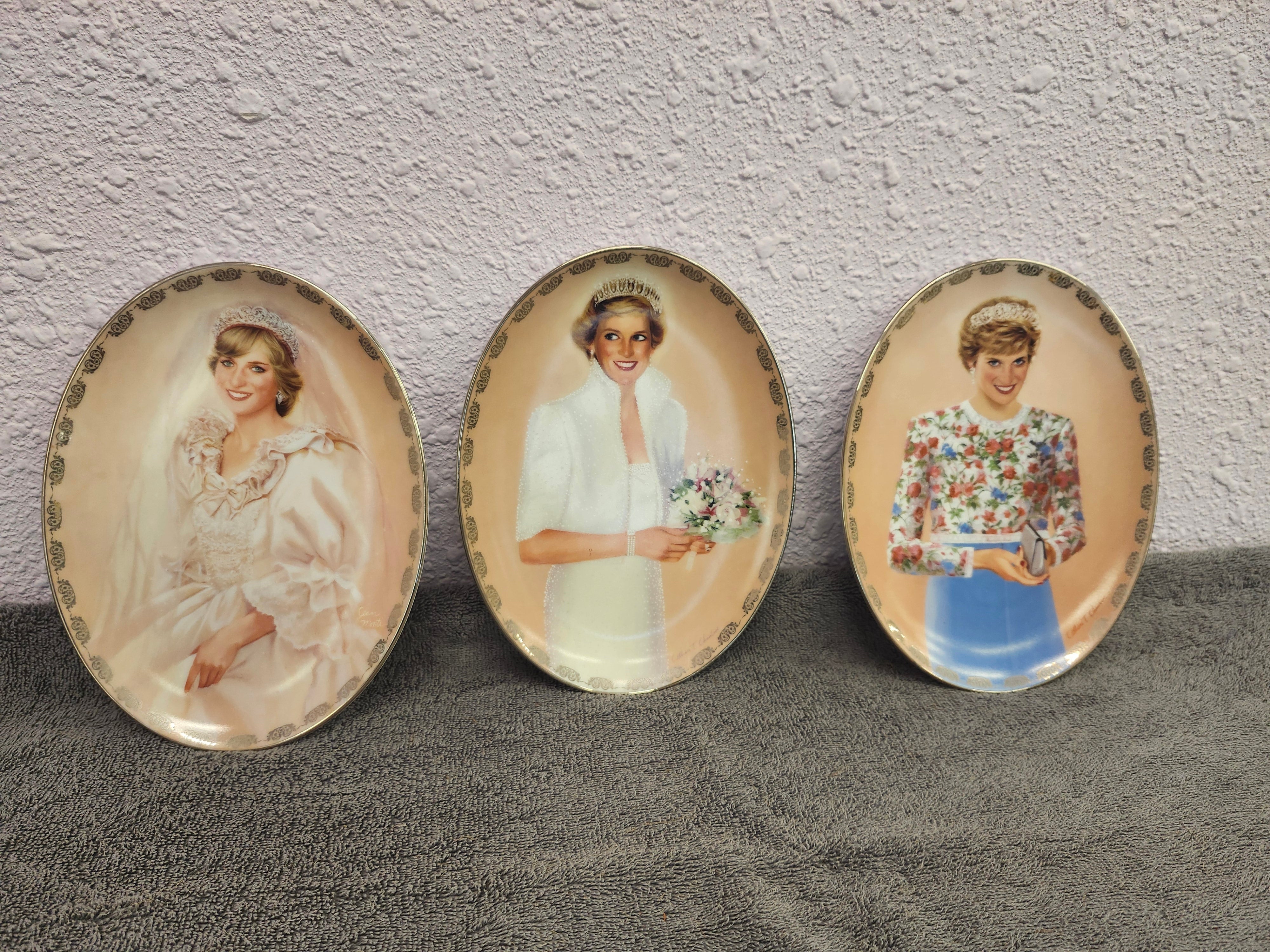 Princess Diana collector plates x3