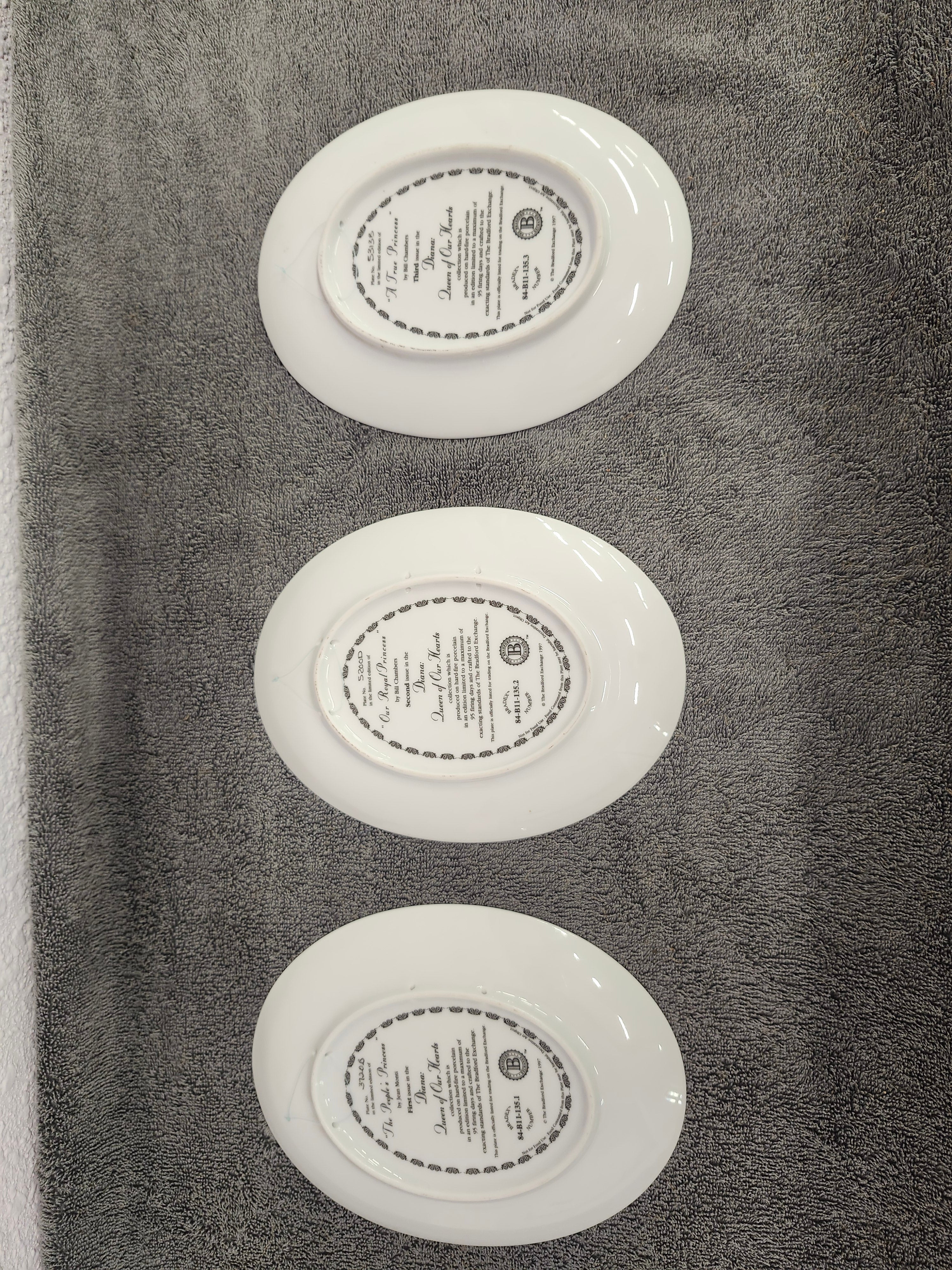 Princess Diana collector plates x3