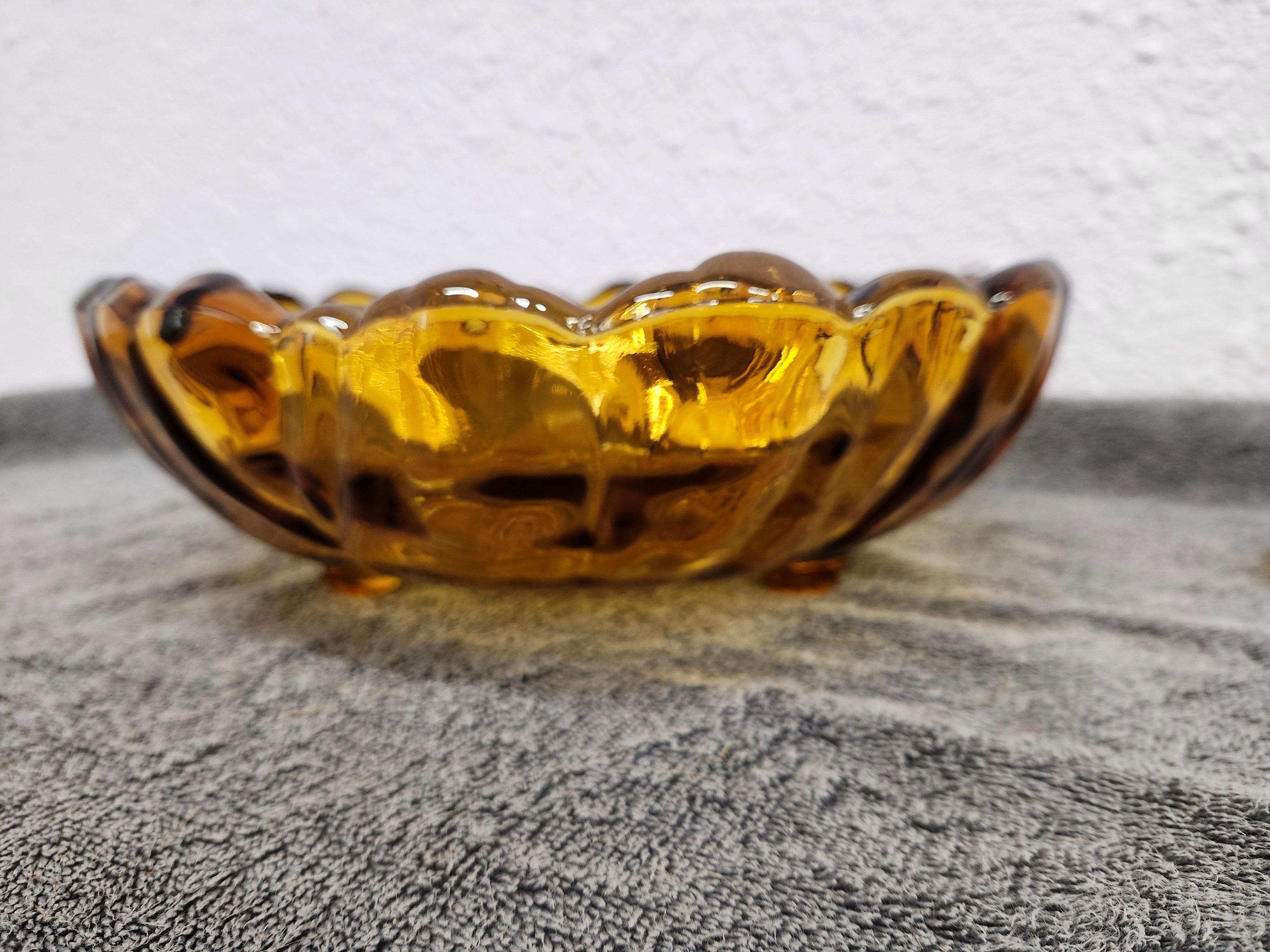 MCM Amber fruit or salad bowl with spoons