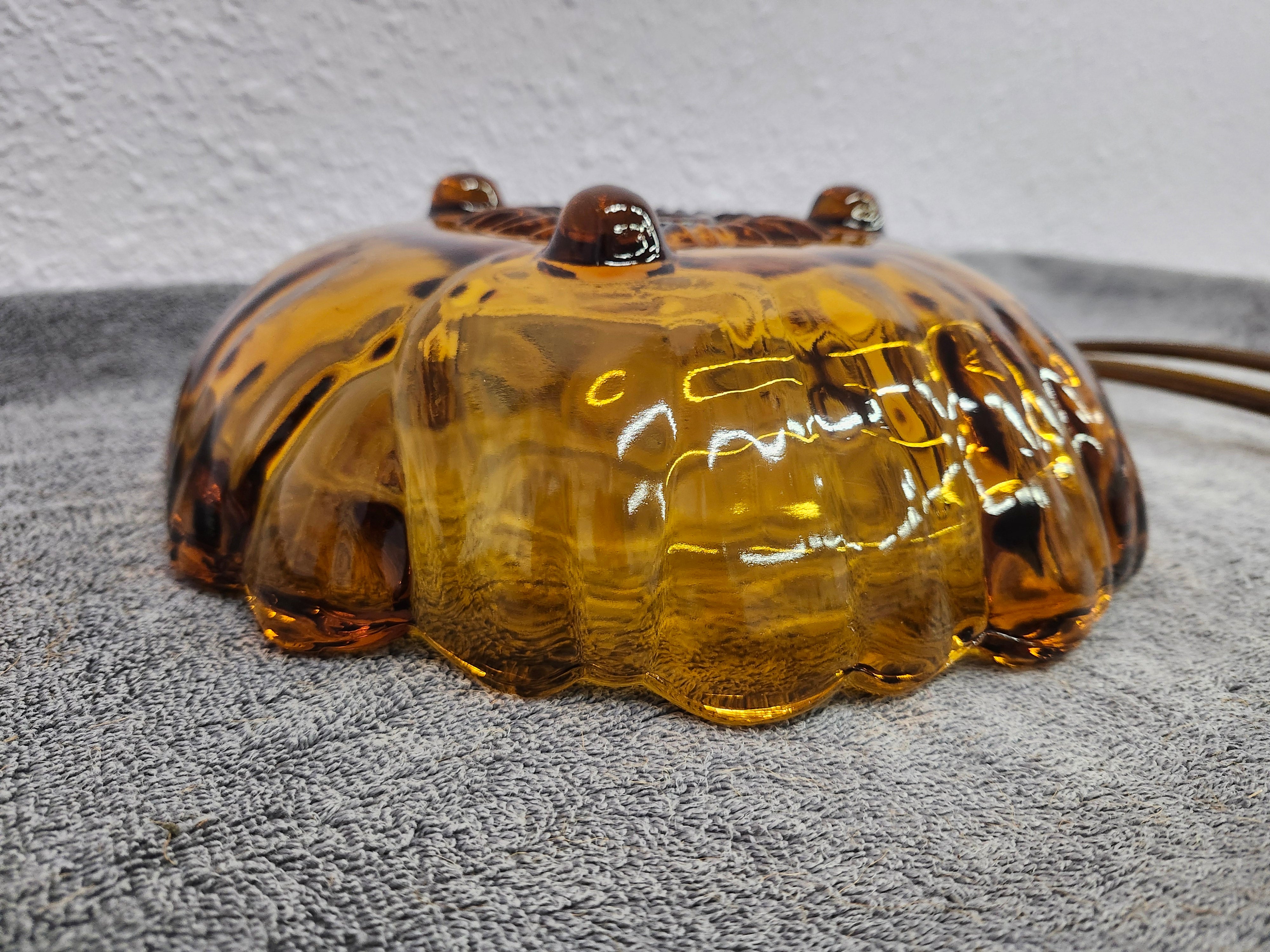 MCM Amber fruit or salad bowl with spoons
