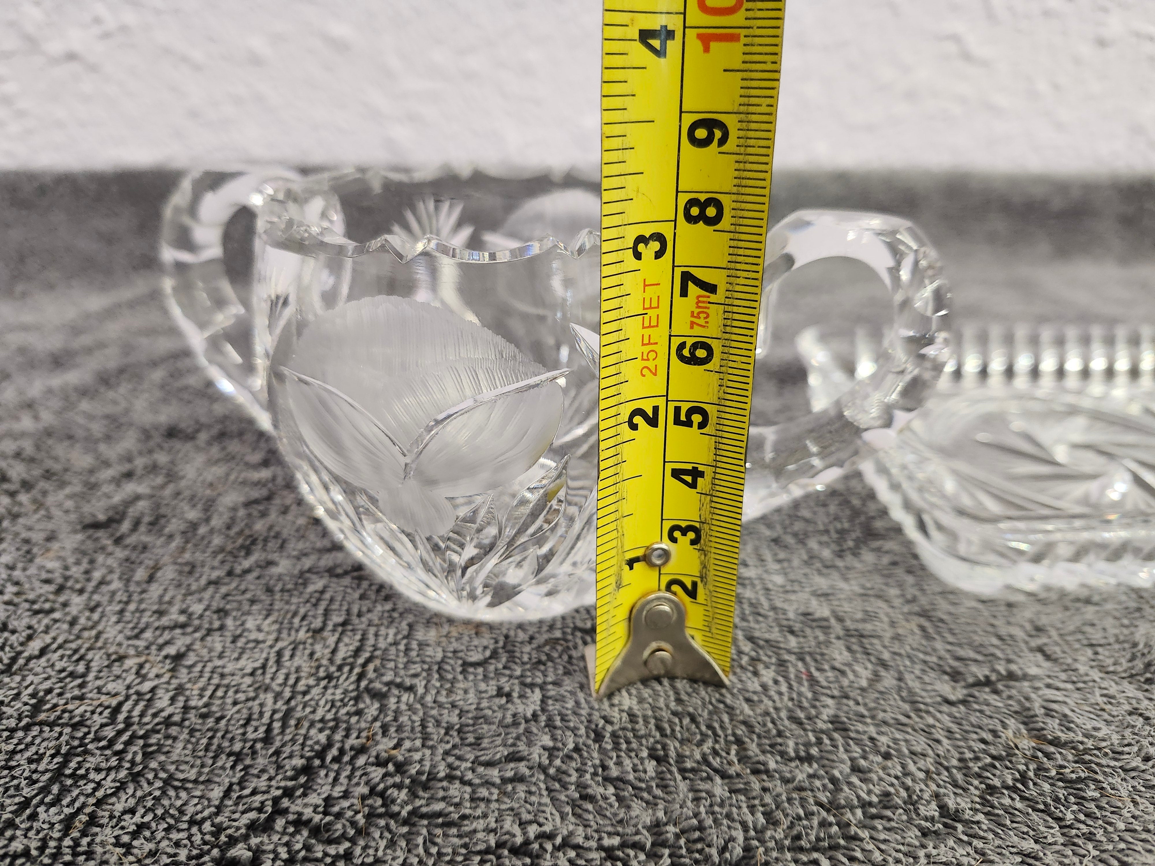Cream & sugar set with glass spoon