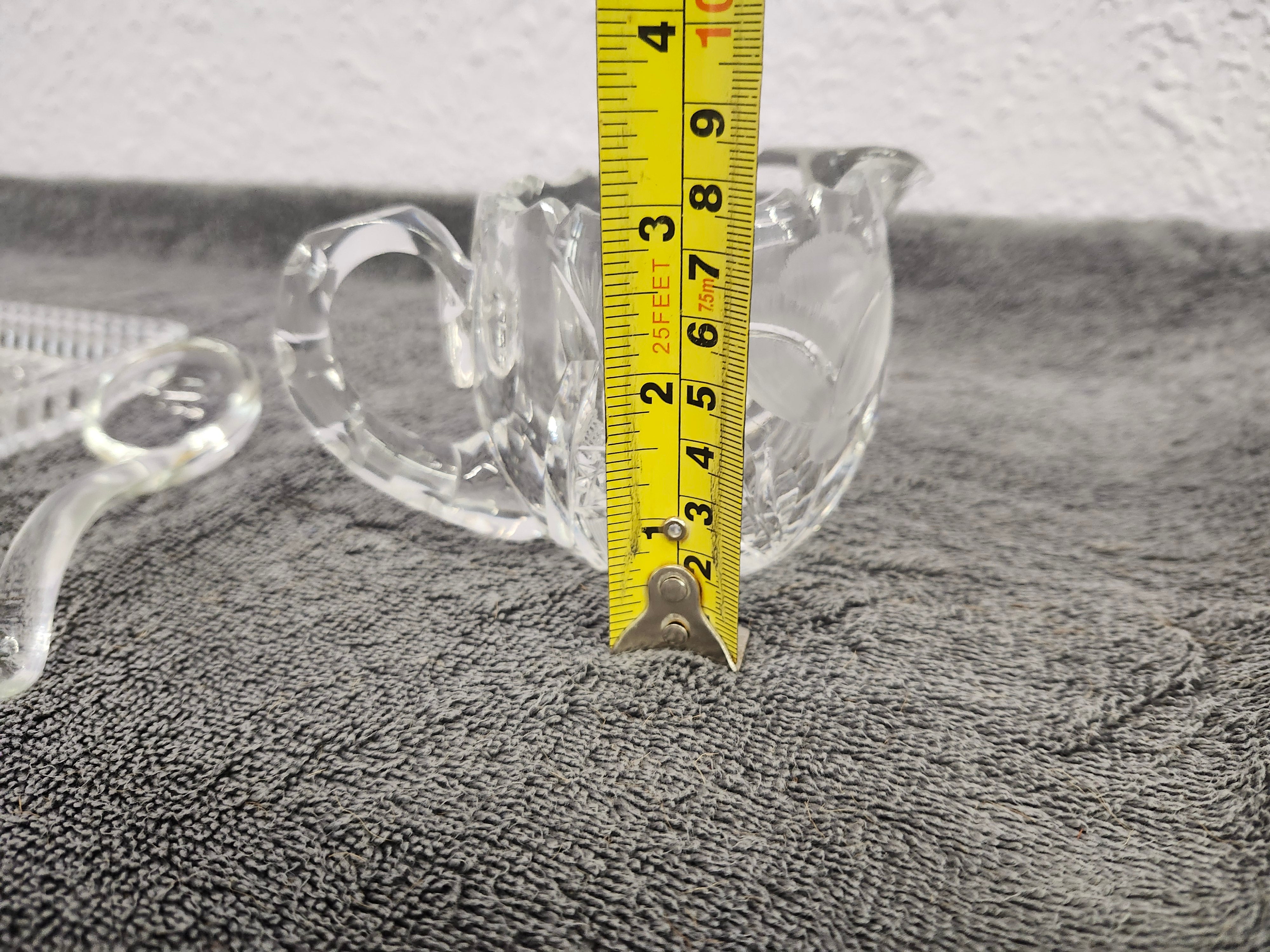 Cream & sugar set with glass spoon