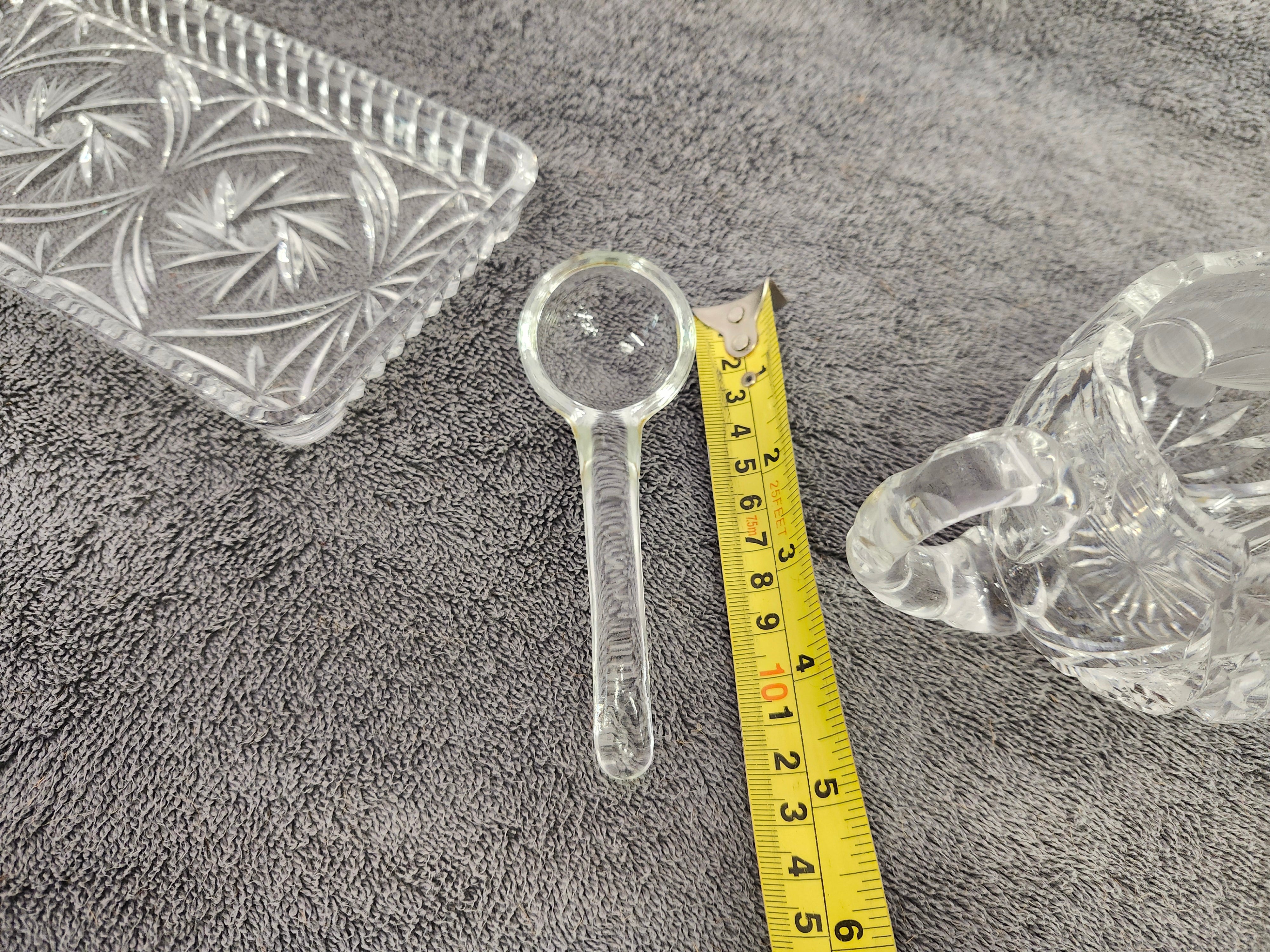 Cream & sugar set with glass spoon