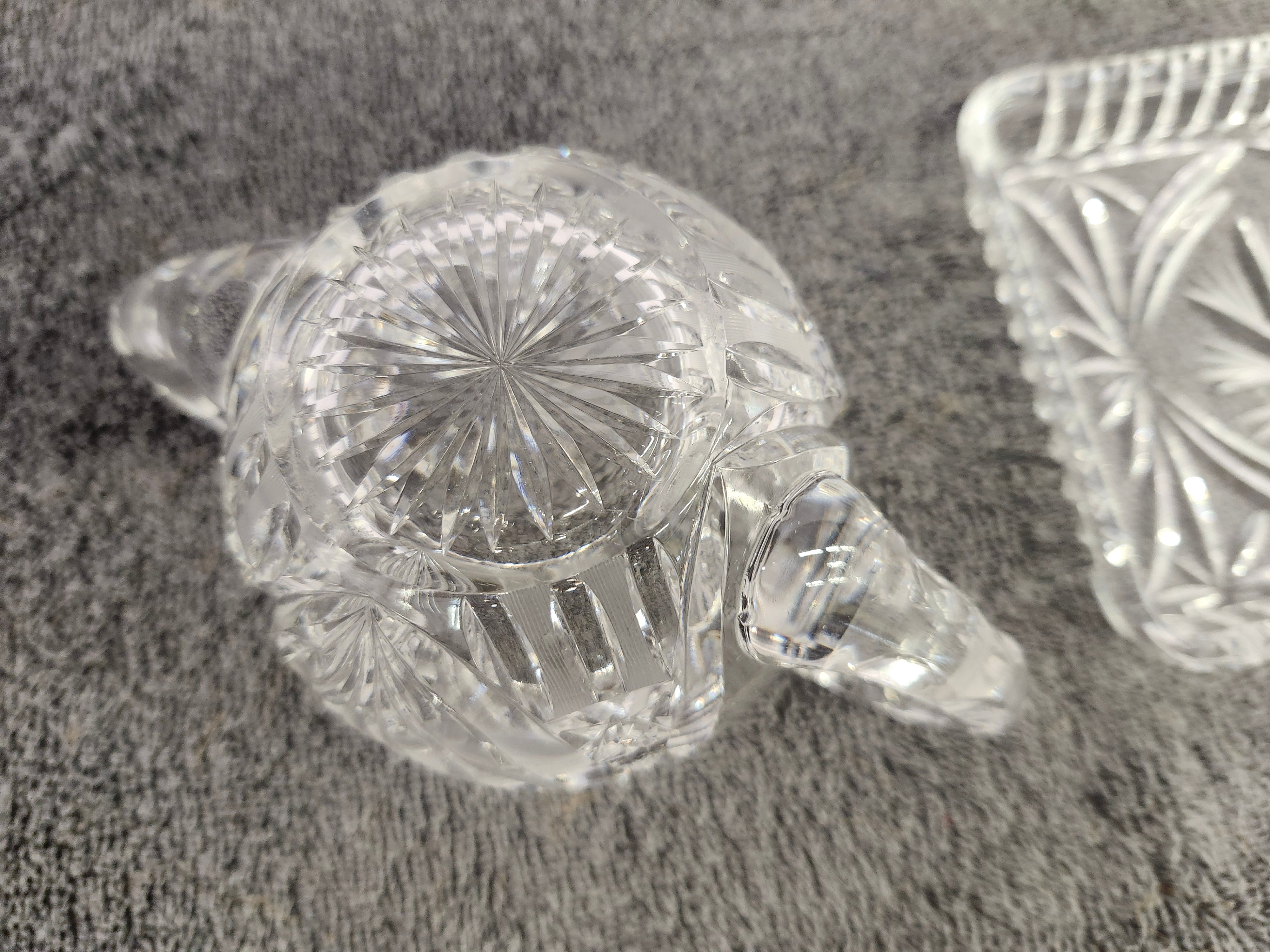 Cream & sugar set with glass spoon