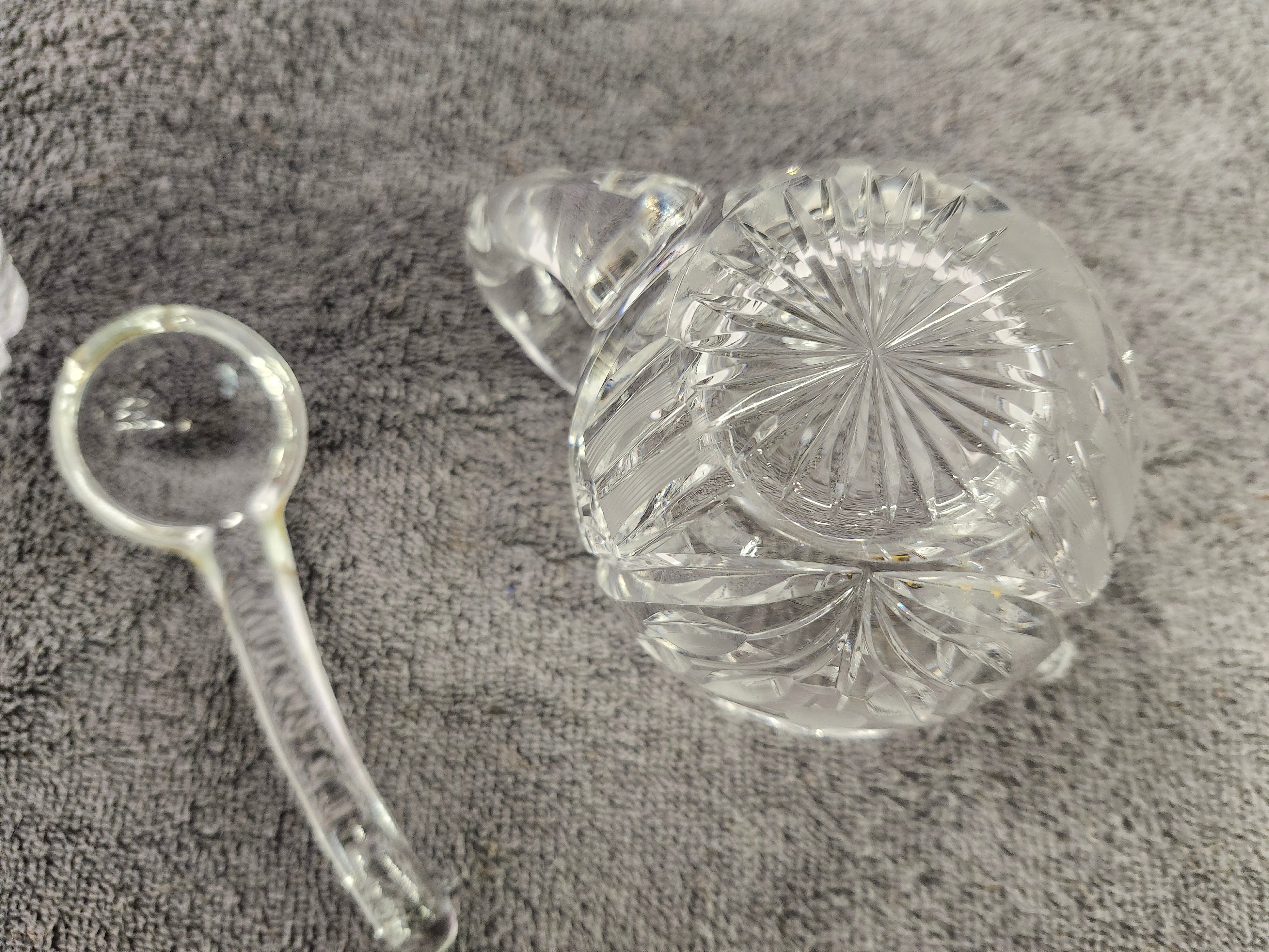 Cream & sugar set with glass spoon