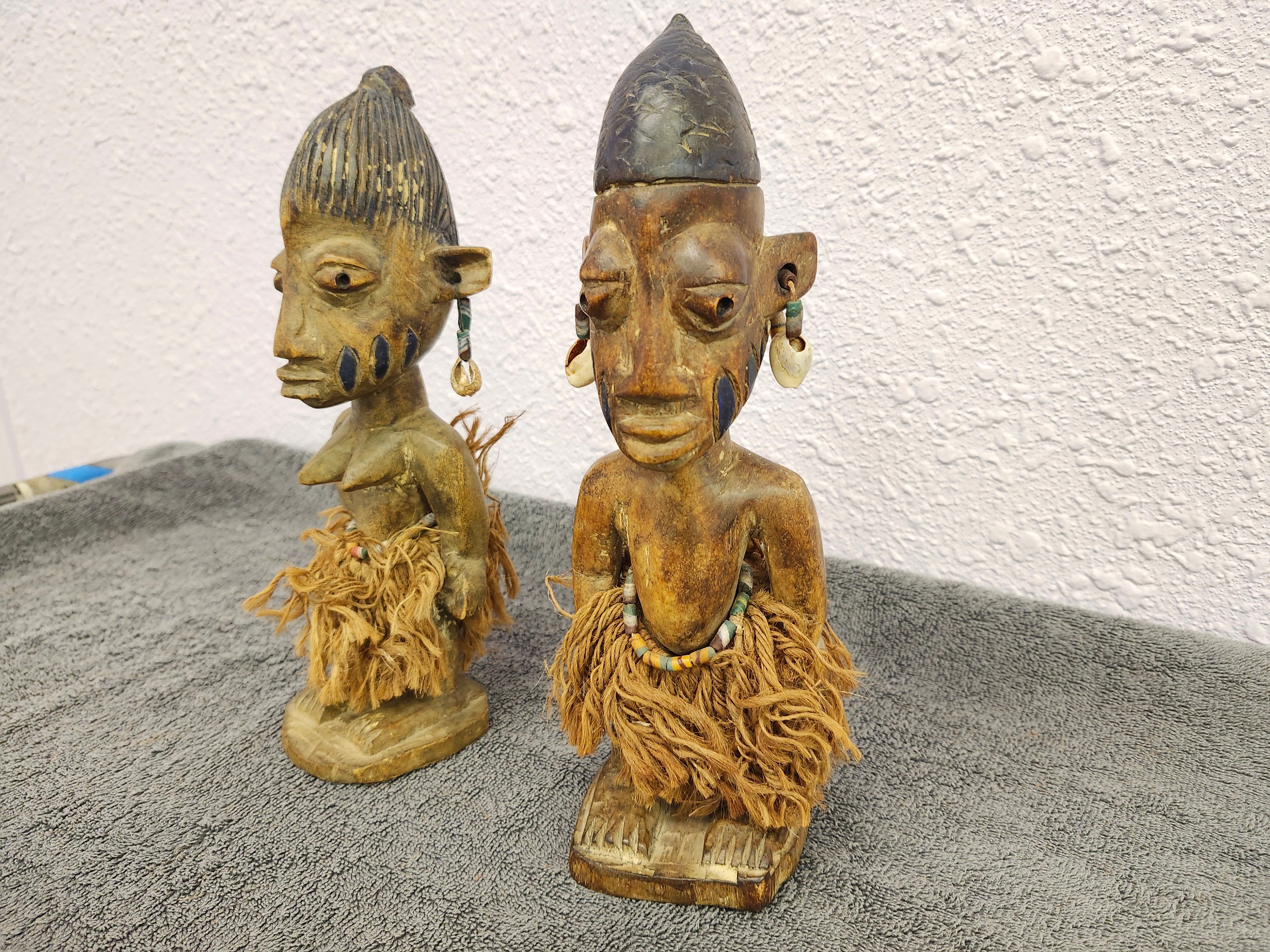 Twin wooden African tribal art