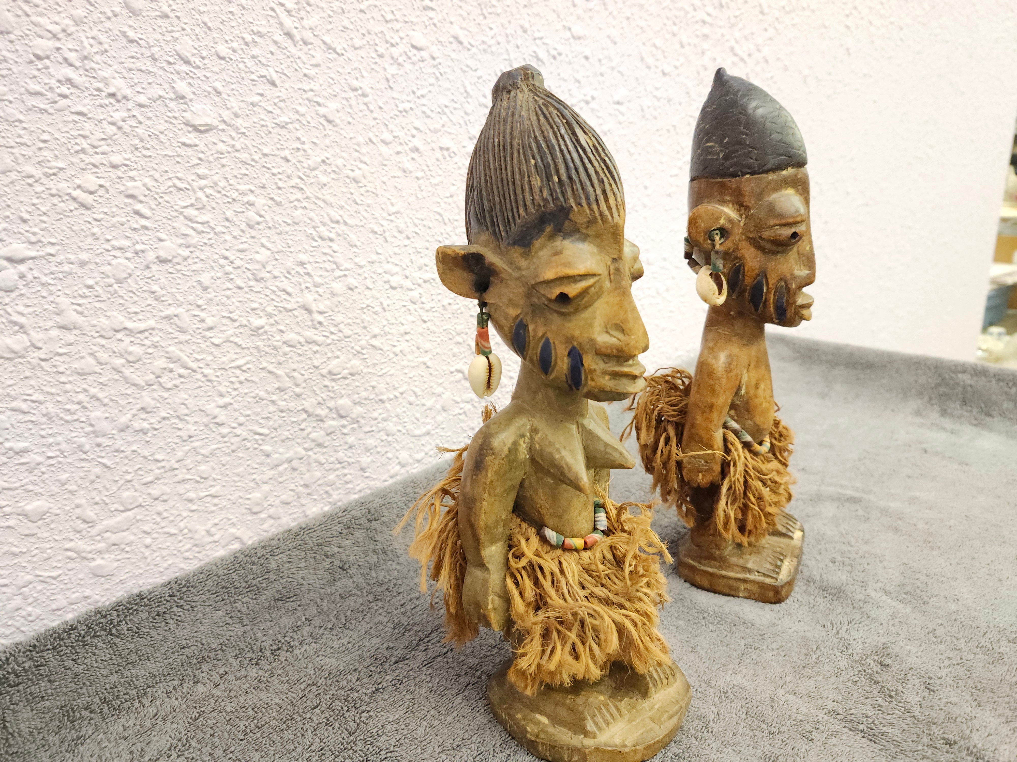 Twin wooden African tribal art