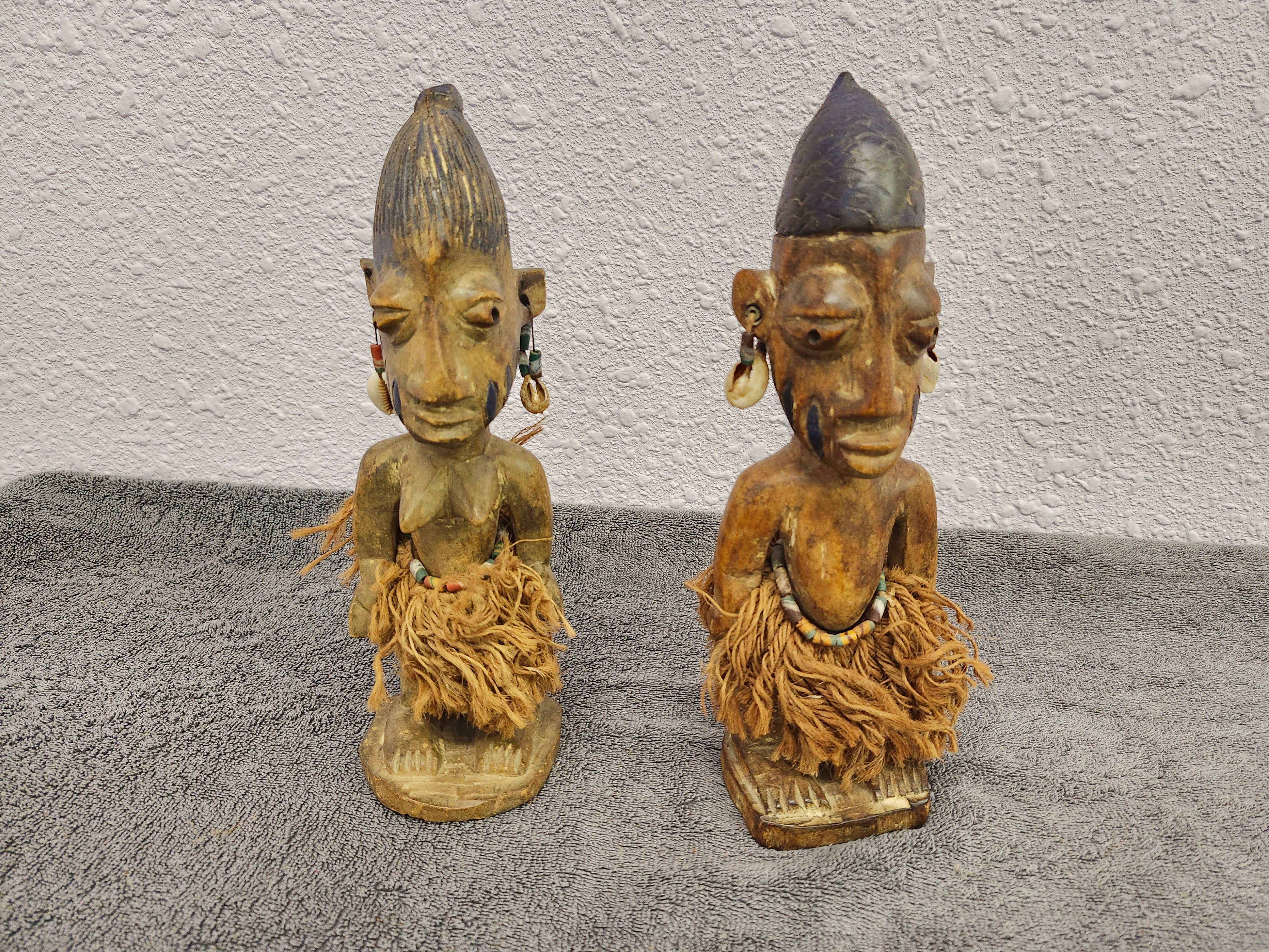 Twin wooden African tribal art