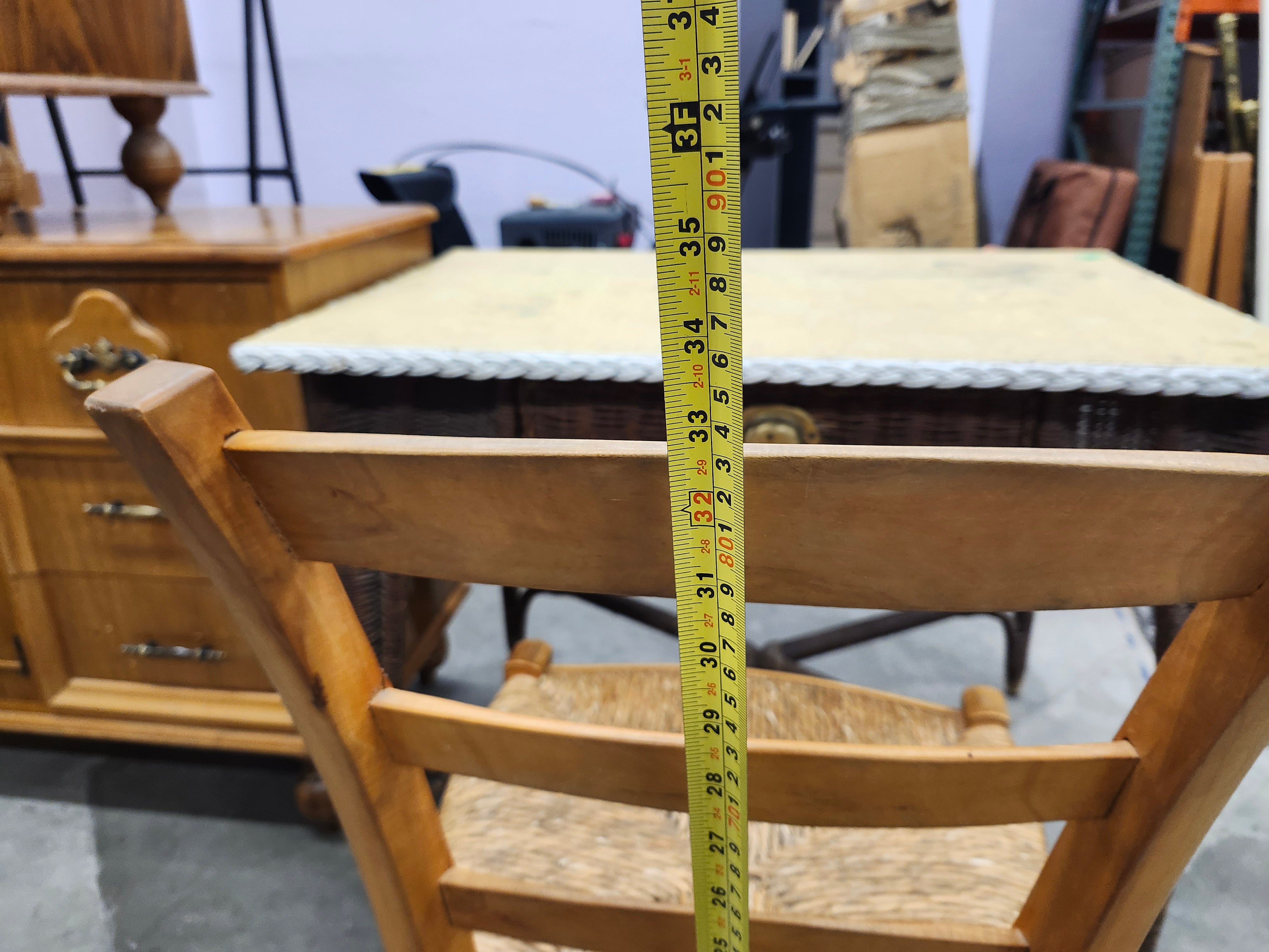 Wicker / bamboo table & chair