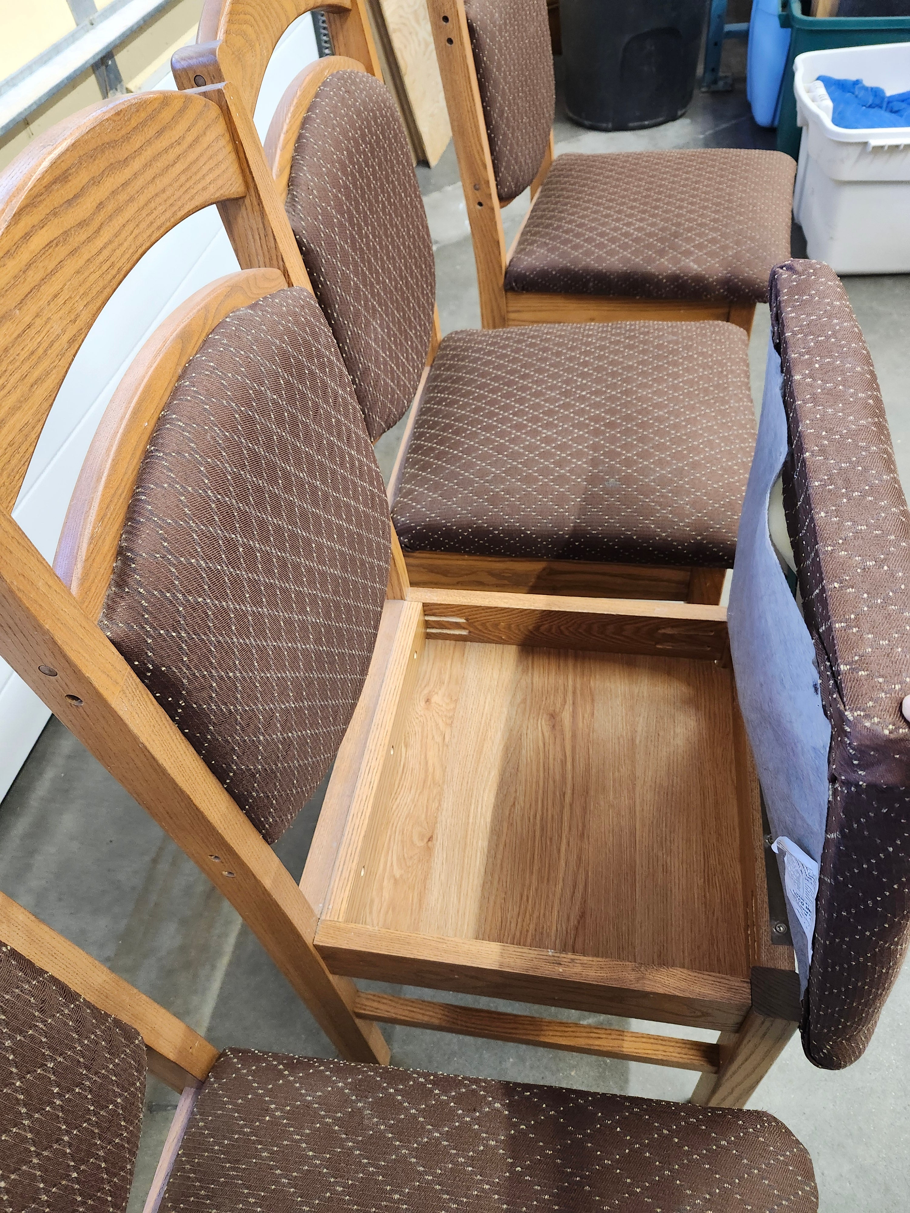 X4 chairs with storage under seat