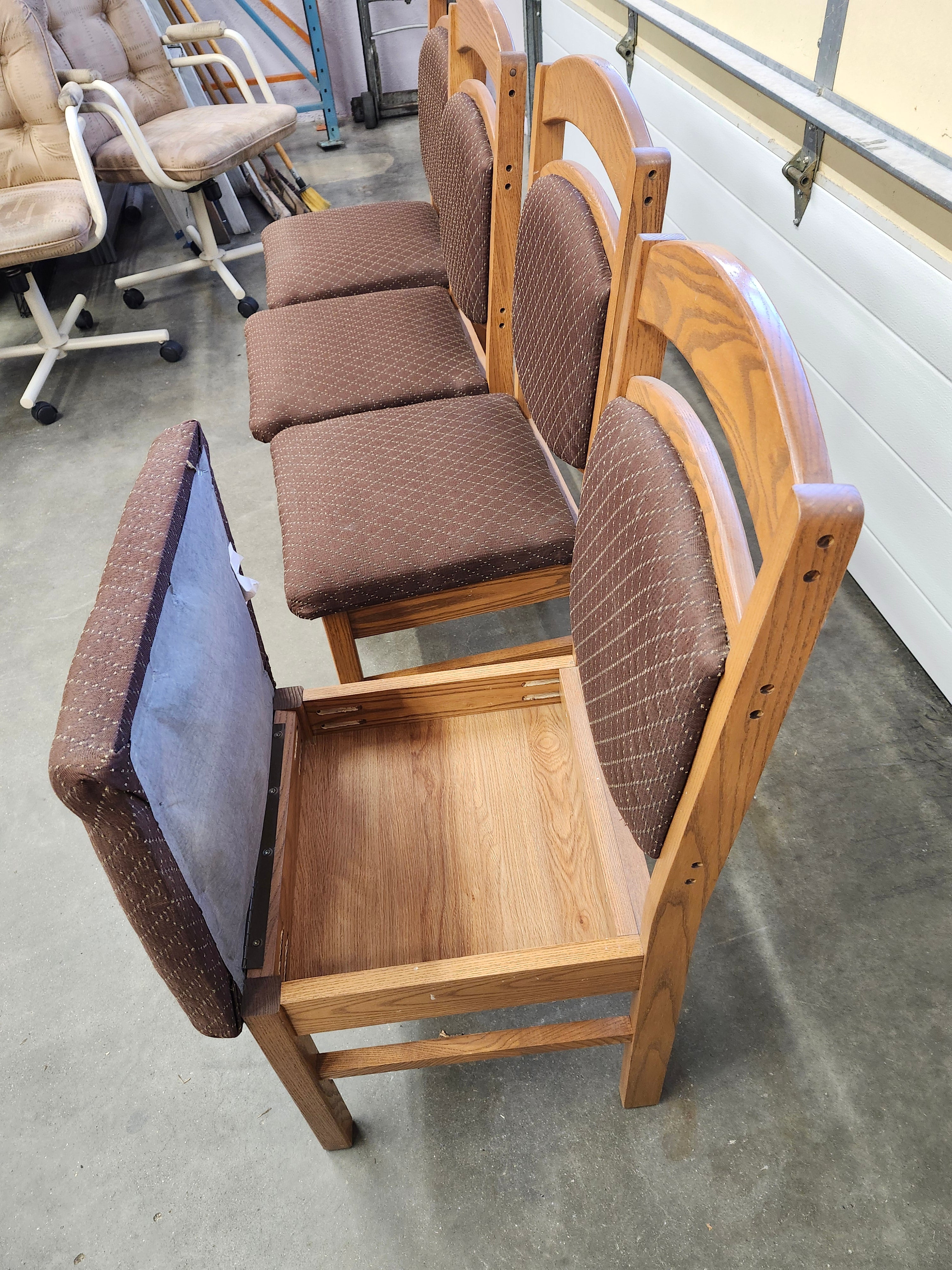 X4 chairs with storage under seat