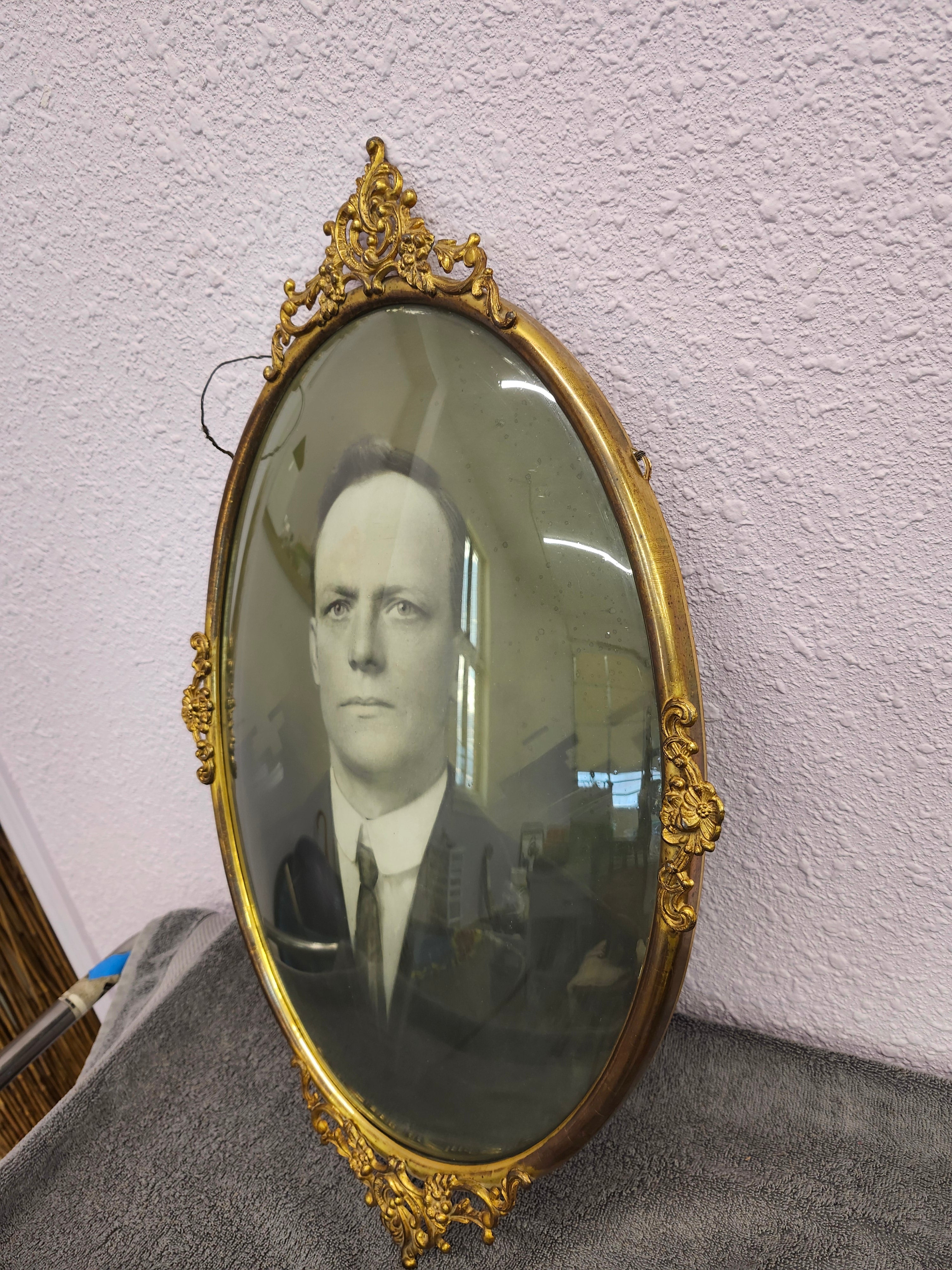 Antique brass picture frame