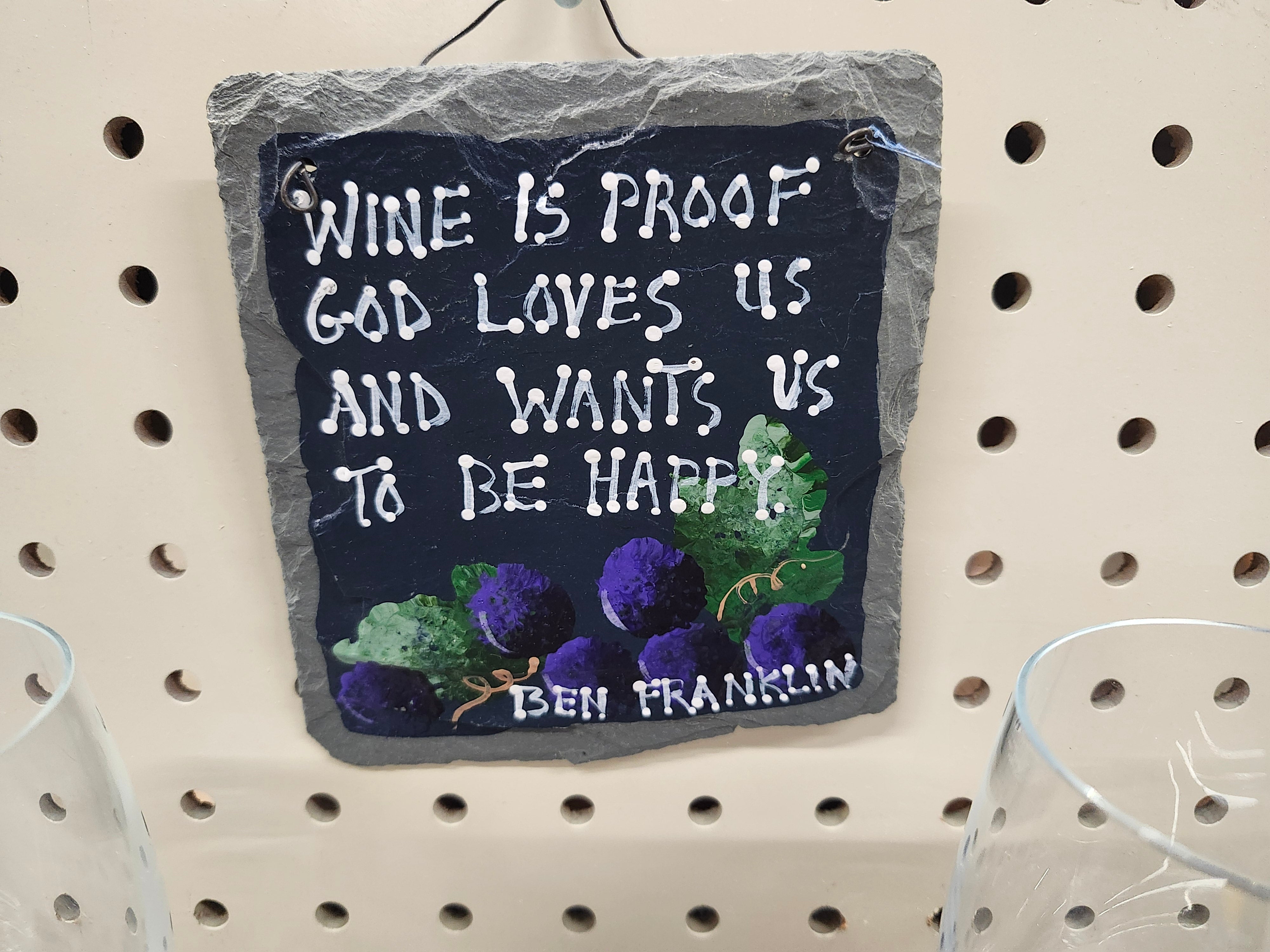 X2 wine glasses & plaque