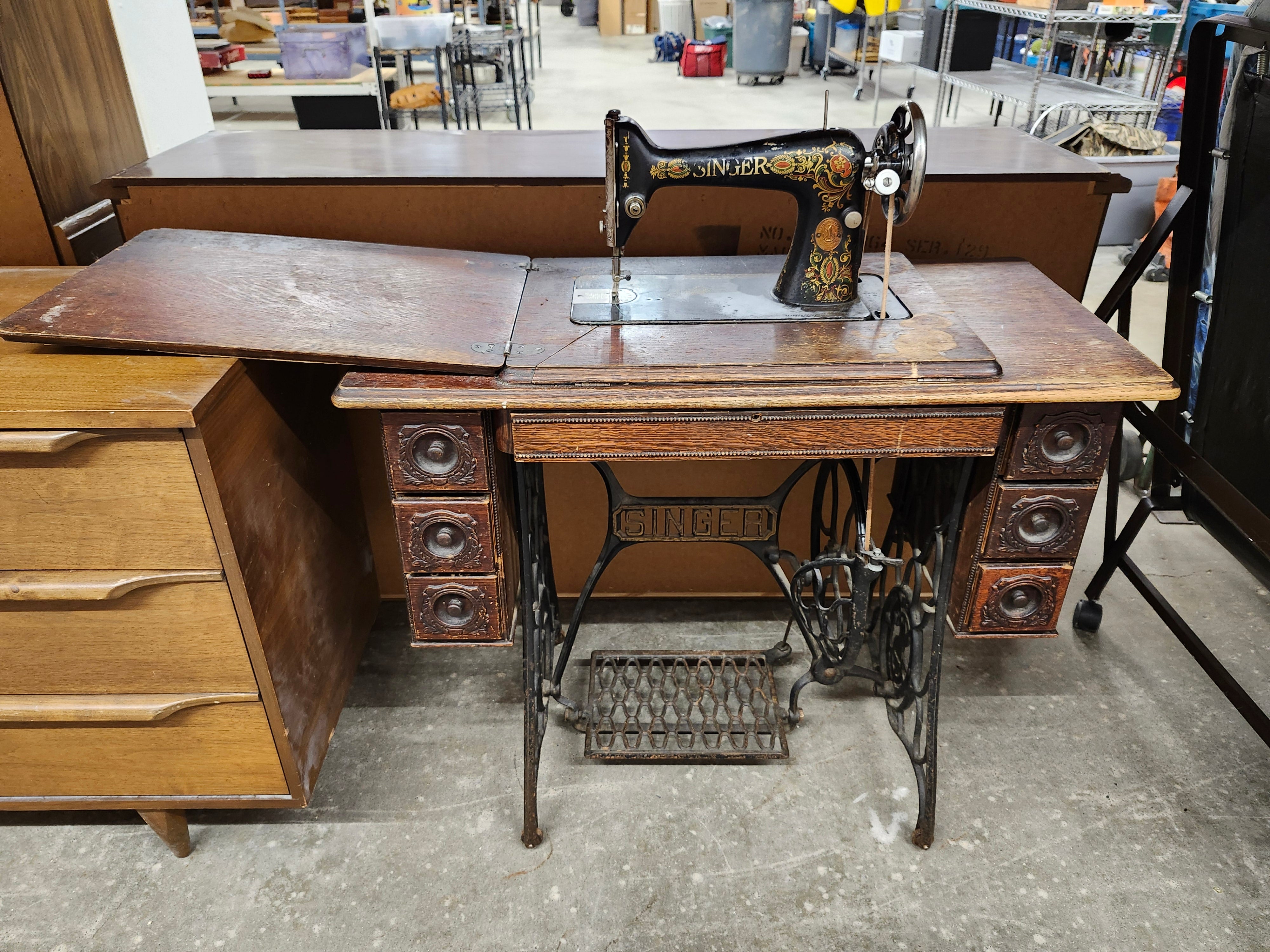 Singer foot driven sewing machine