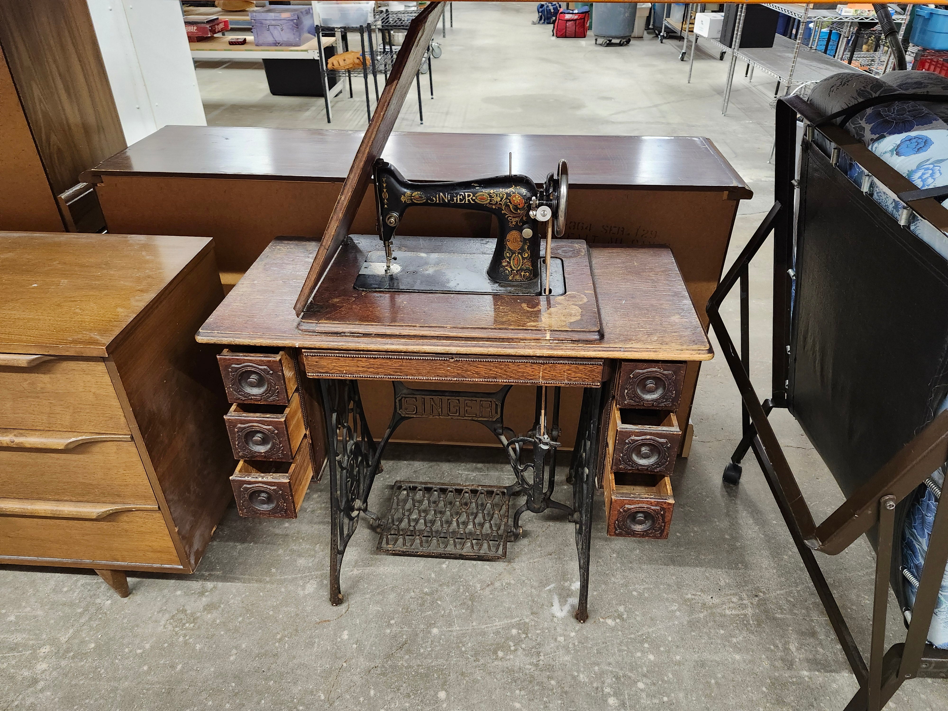 Singer foot driven sewing machine