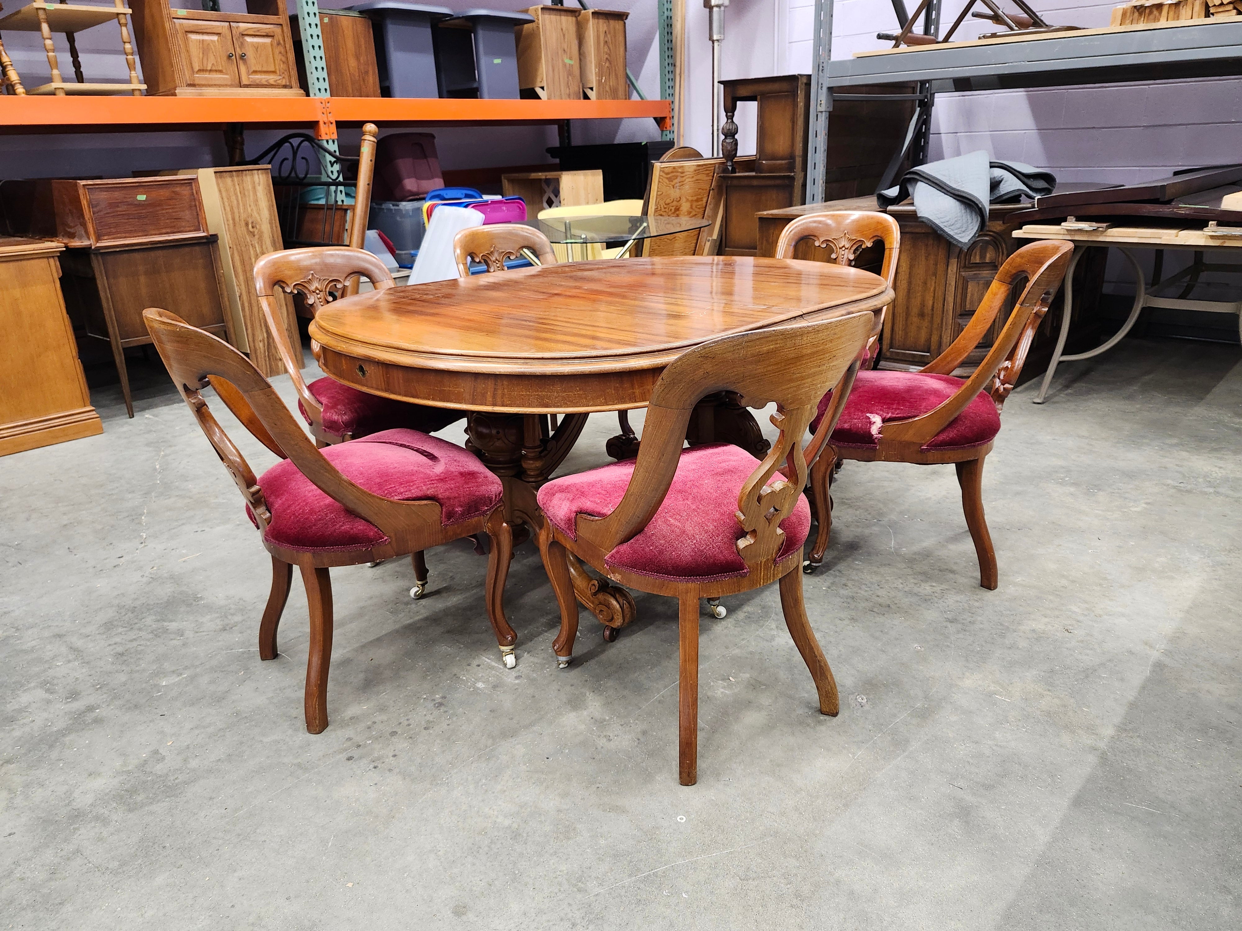 1908 Dining set with 6 chairs