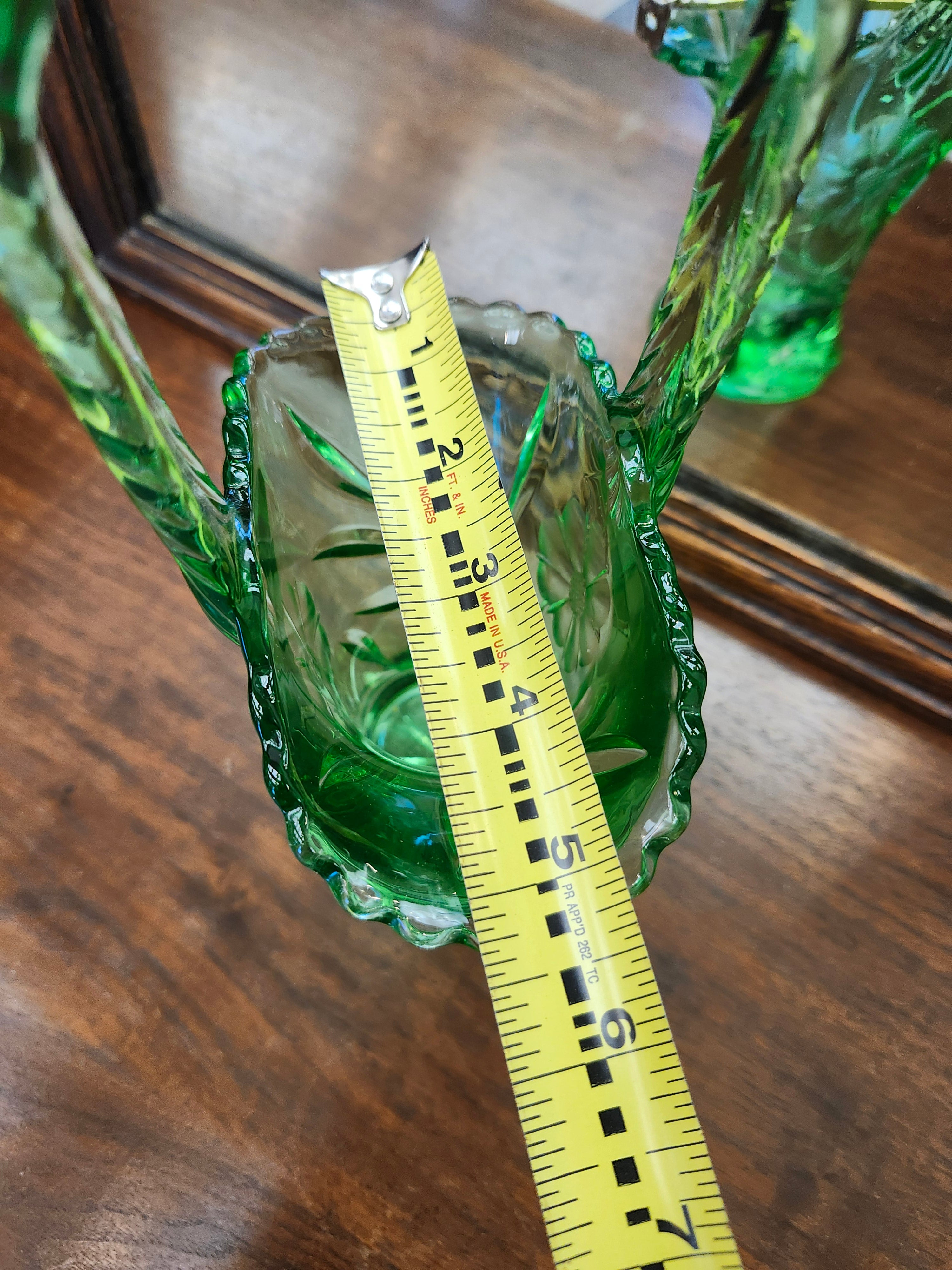 Green glass basket