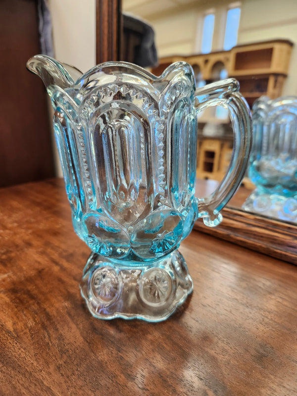 Blue glass creamer jug