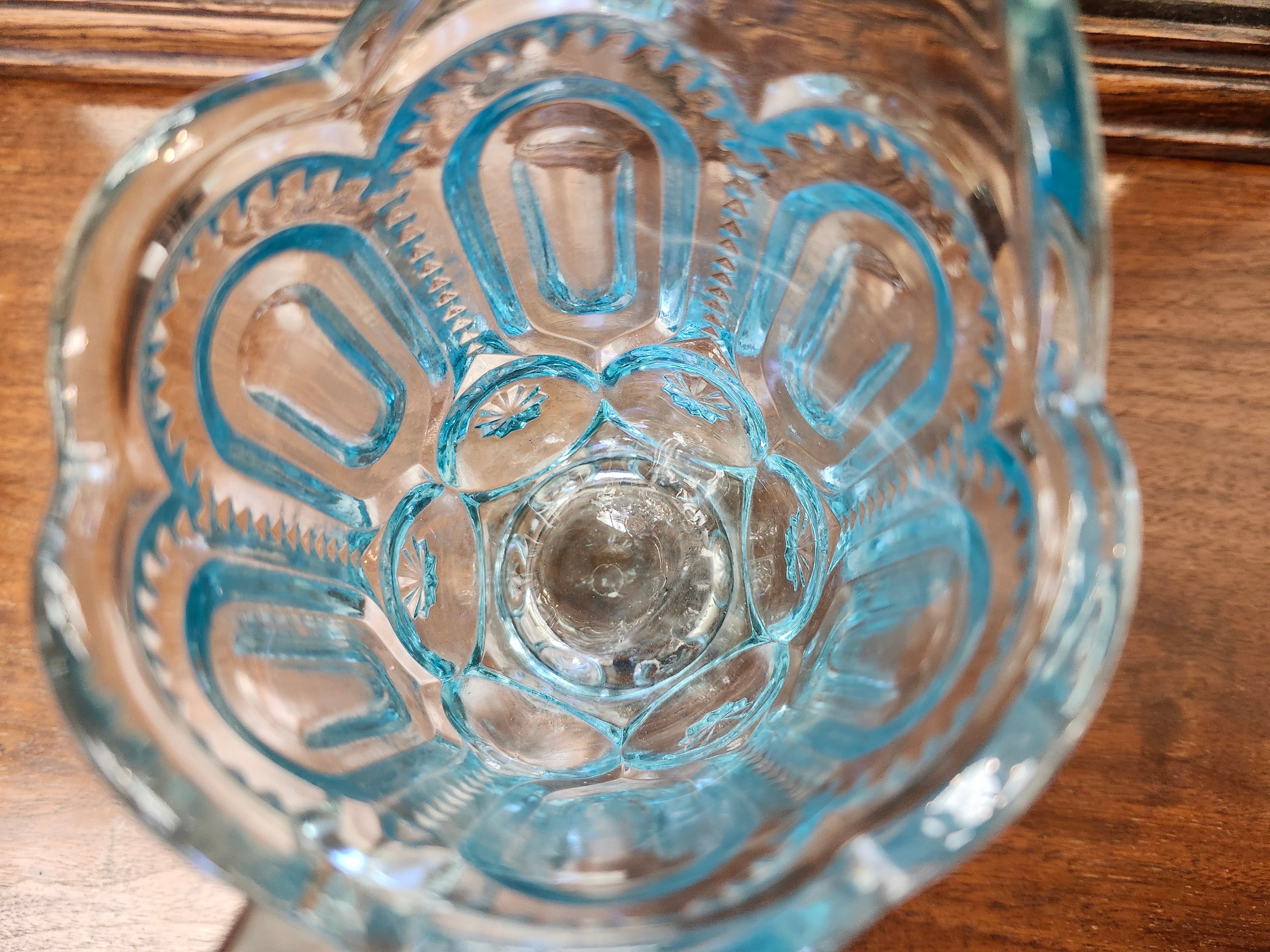 Blue glass creamer jug
